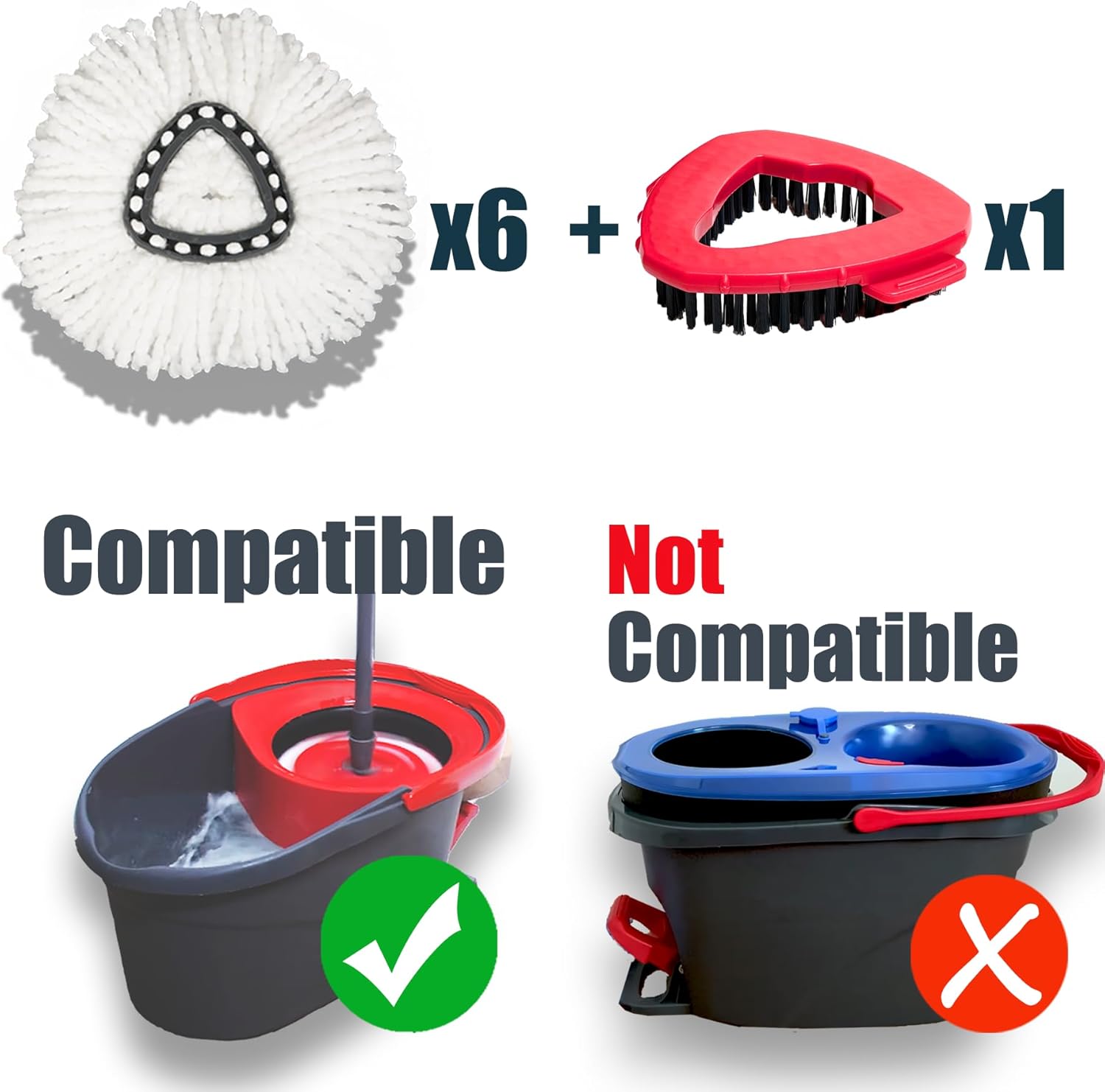 Durable scrub brush mop head replacement for O Cedar spin mop System