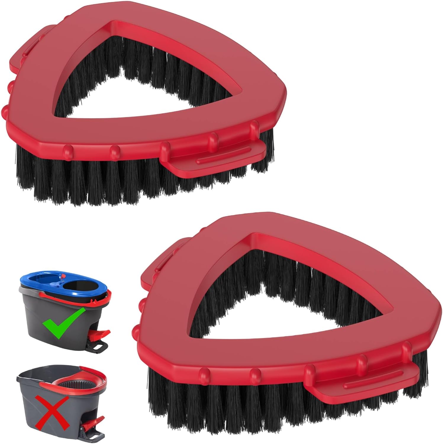 Premium scrub brush head for Ocedar spin mop system