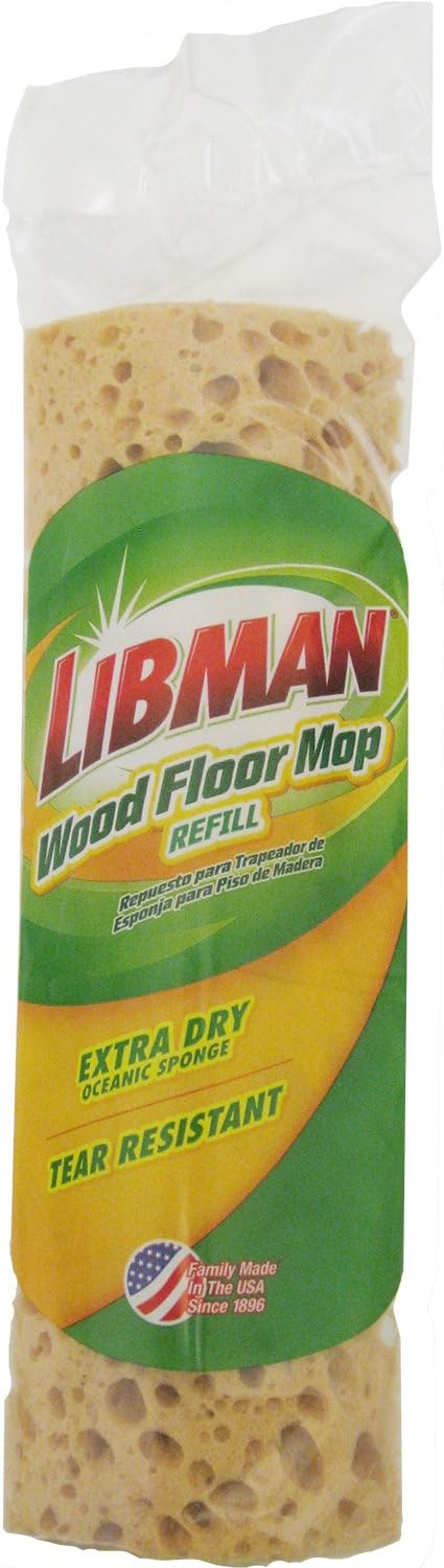 Libman 2027 Urethane Wood Floor Sponge Mop Refill 10 Wide