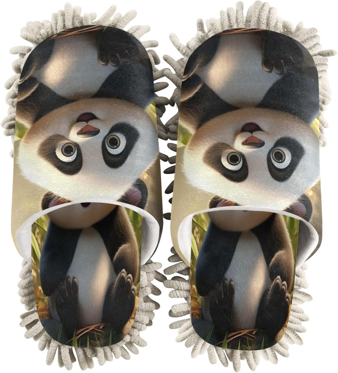 Cute Panda Kitchen Cleaning Slippers - Soft Absorbent for MenWomen