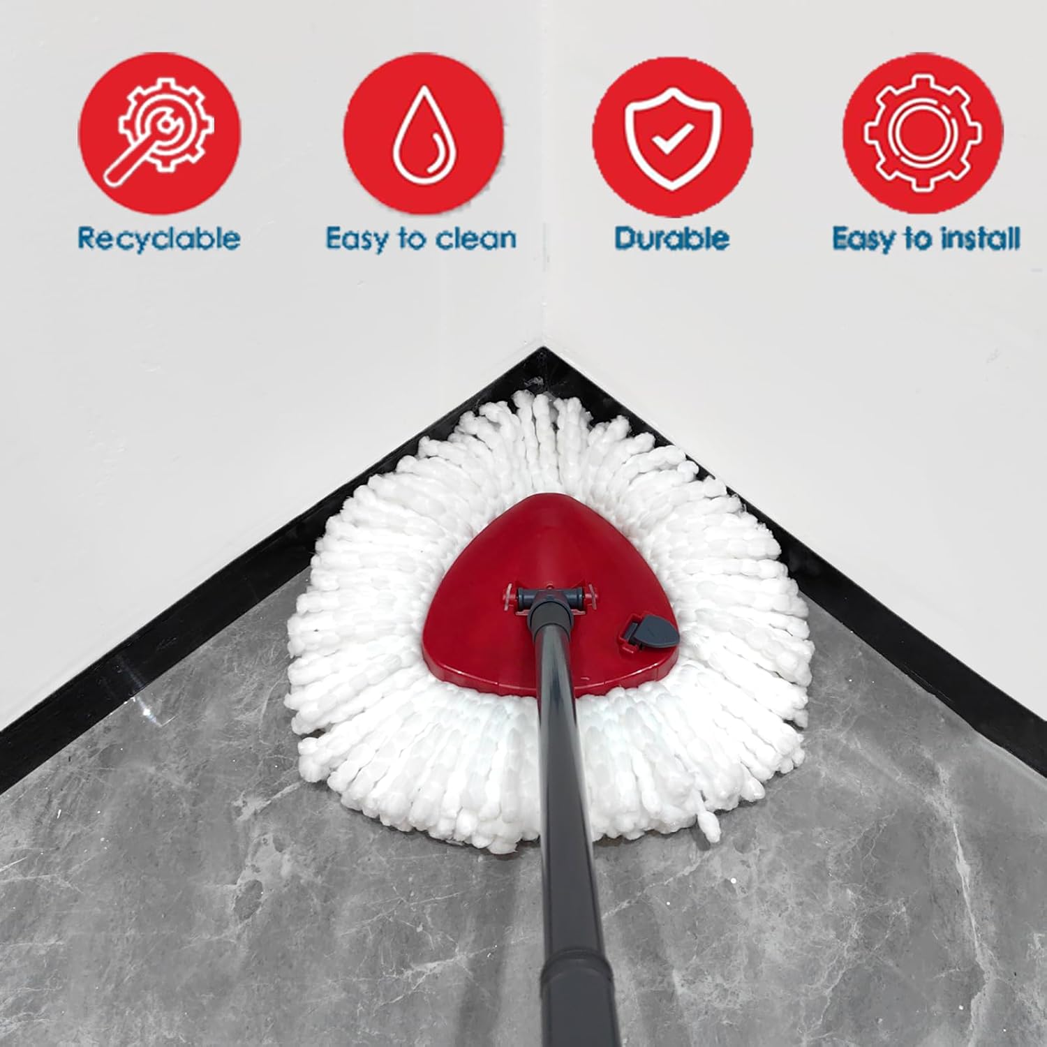 4-Pack Mop Replacement Heads for O Cedar EasyWring 1 Tank