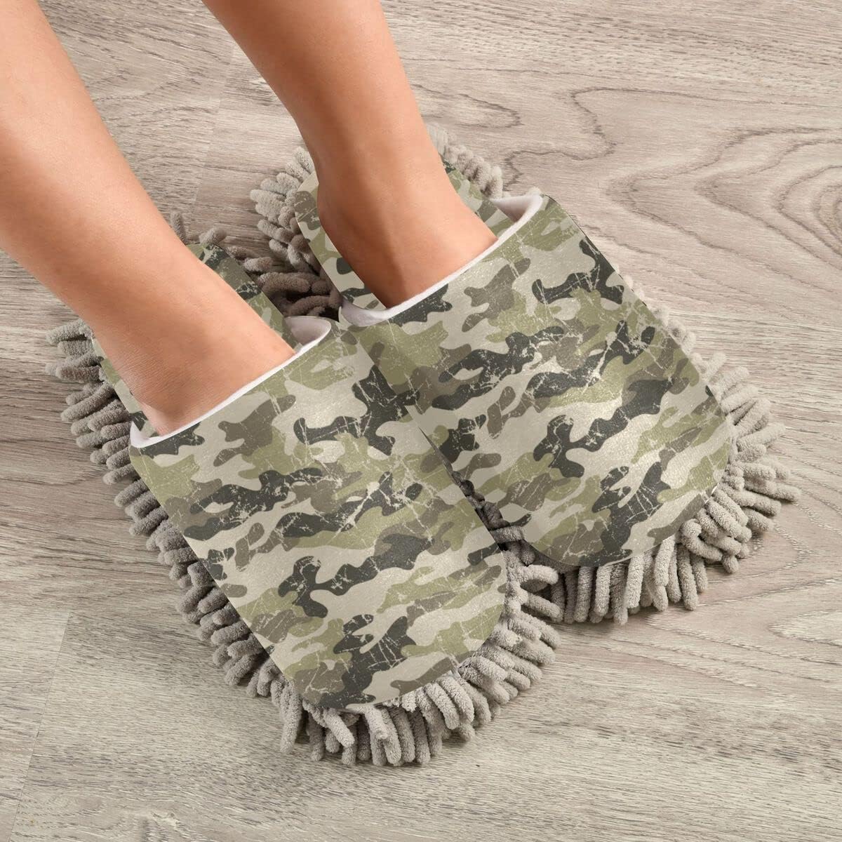 Camouflage Mop Slippers for Easy Cleaning