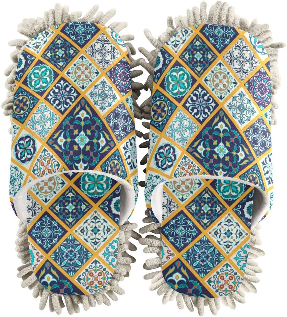 Ergonomic Boho Mandala Mop Slippers