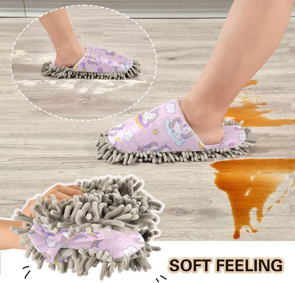 Eco-Friendly Unicorn Mop Slippers for Clean Living