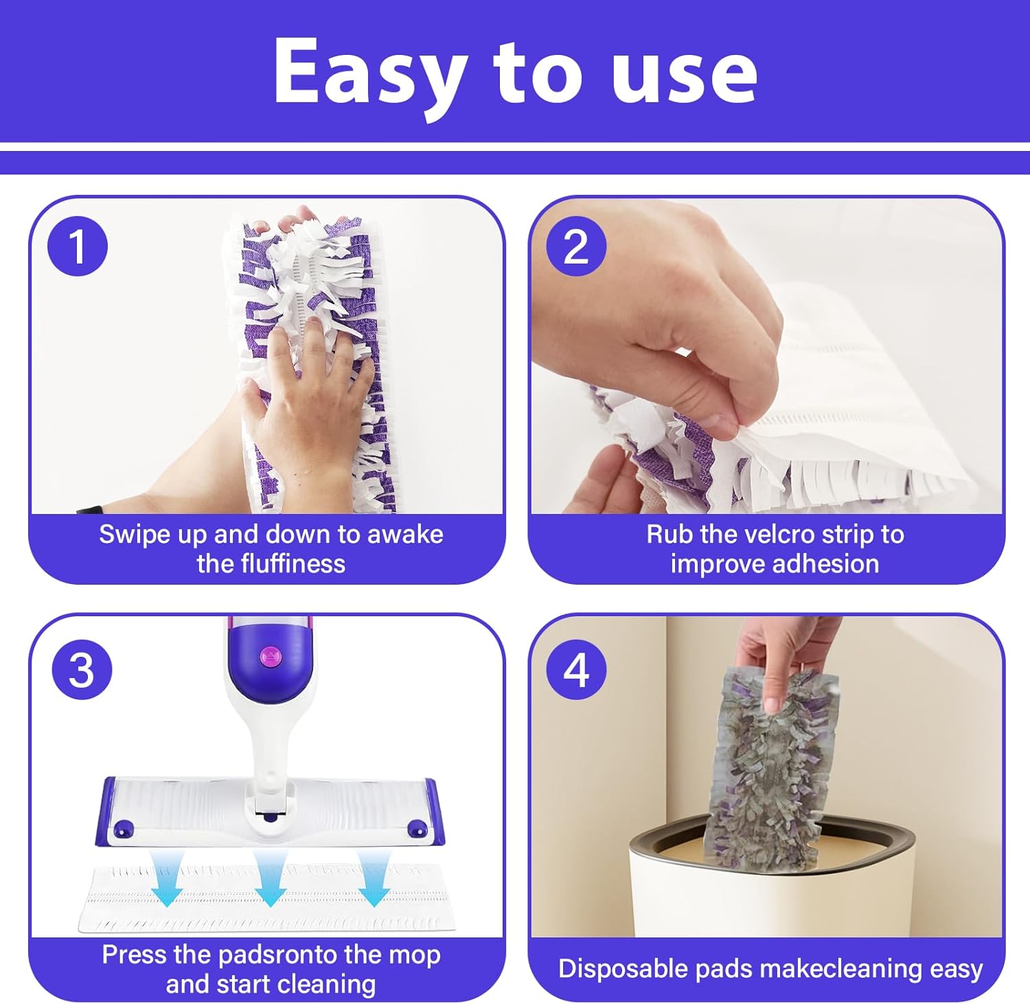 Swiffer Compatible Disposable Mopping Pads for Multi-Surface Floors