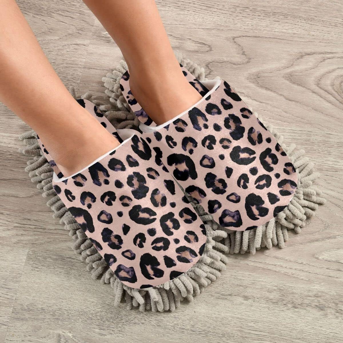 Leopard Mop House Slippers Perfect for Floors