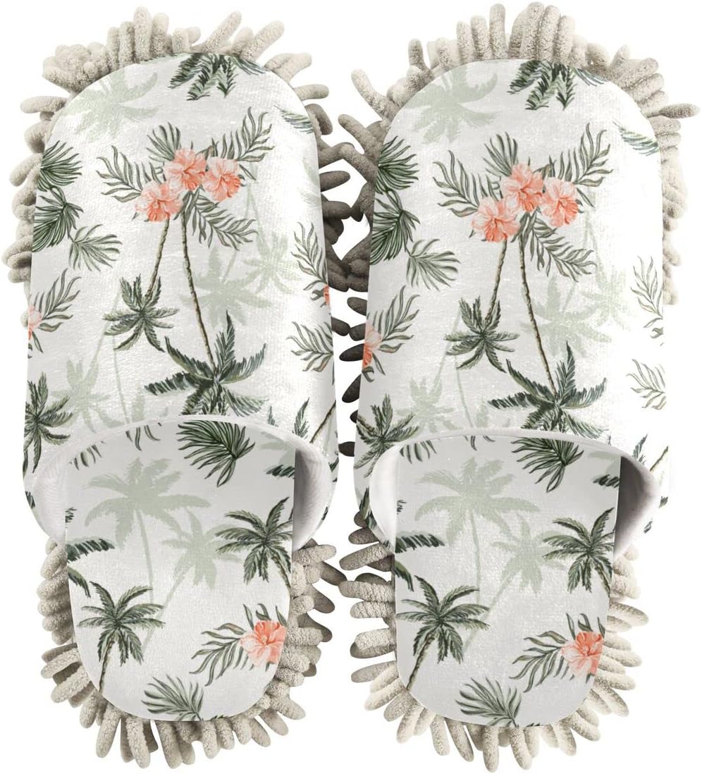 Coconut Tree House Slippers for Mopping