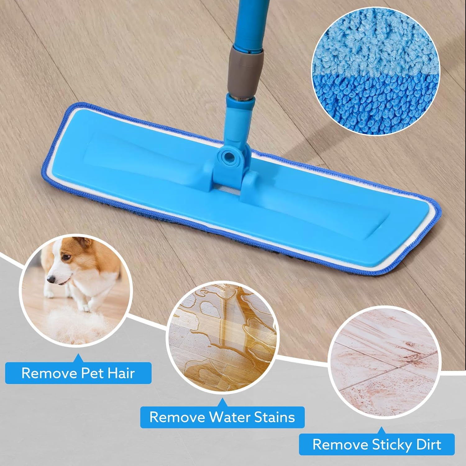 6-Pack Microfiber Mop Pads with Bona Mop Compatibility