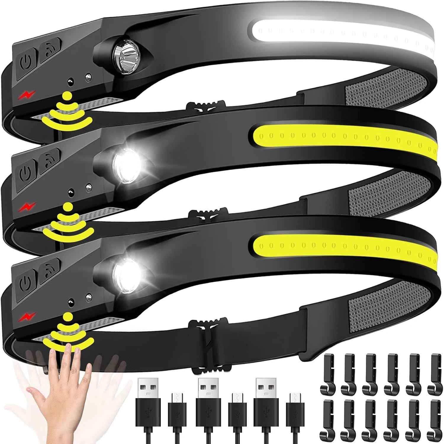 Quick Start 3-Piece Rechargeable Headlamp Set