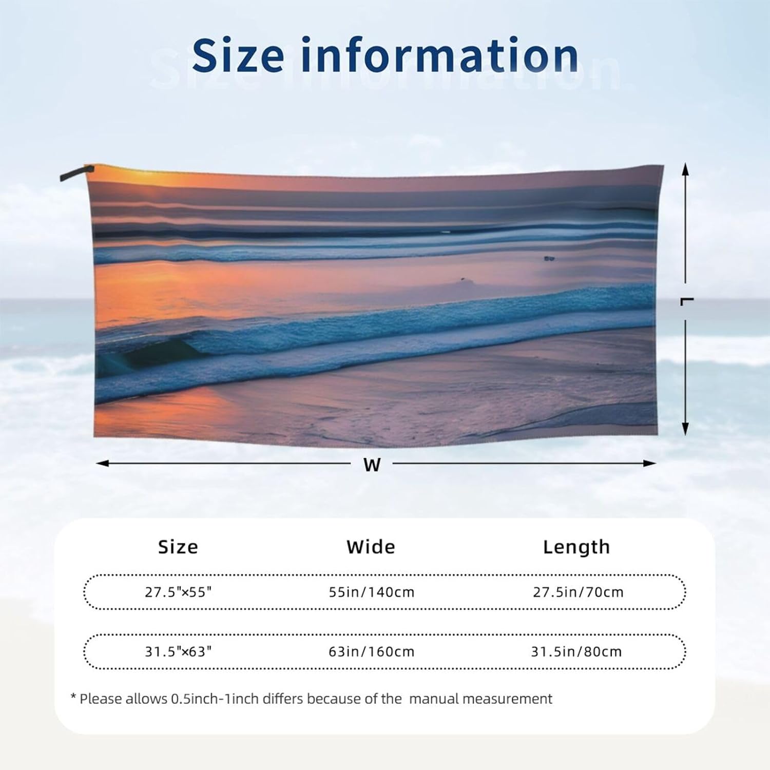 Sunset Beach Print Speedy Towel