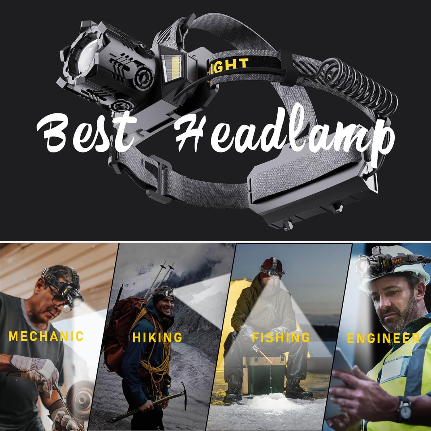 90000 Lumens Rechargeable Headlamp
