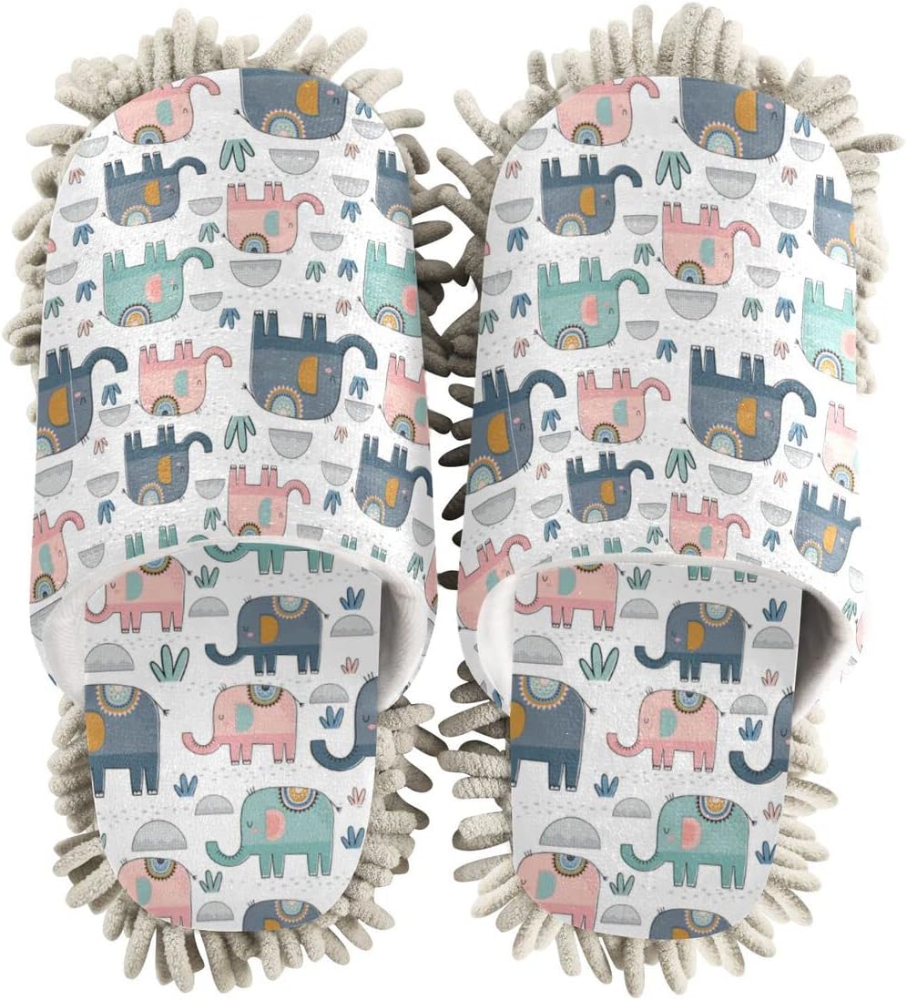 Elephants Mop House Slippers for Women