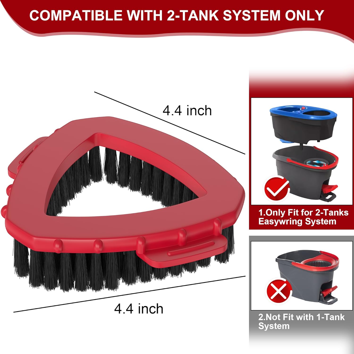 Premium scrub brush head for Ocedar spin mop system