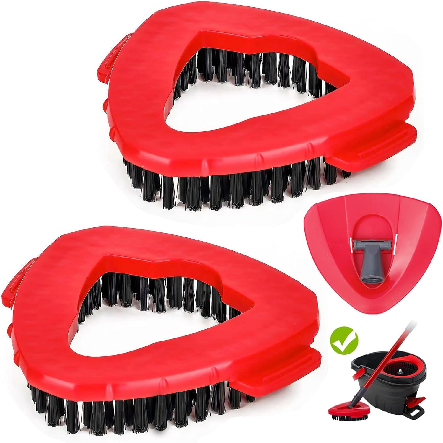 2-Piece Spin Scrub Brush for Tiles Easy to Clean and Durable