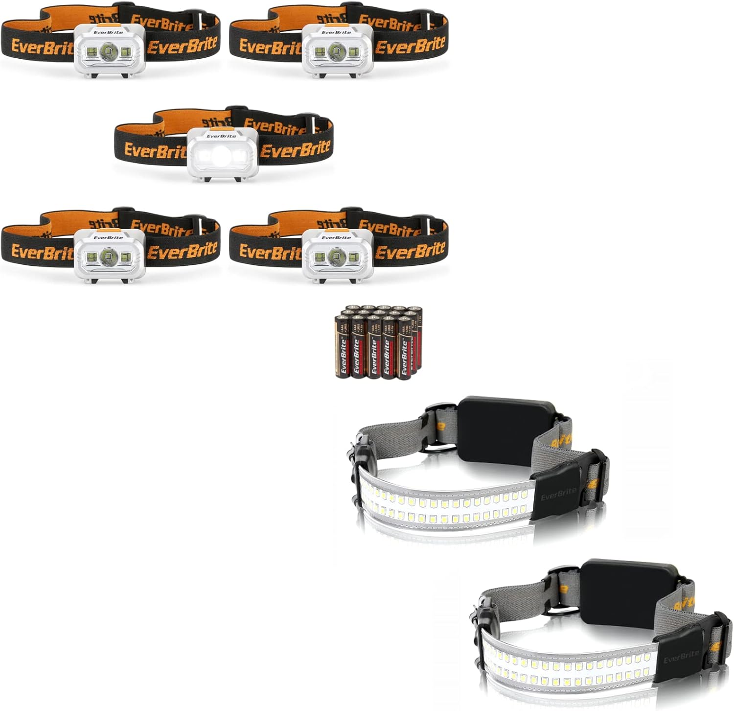 EverBrite 7-Piece LED Headlamp with 4 Modes for camping and Hiking