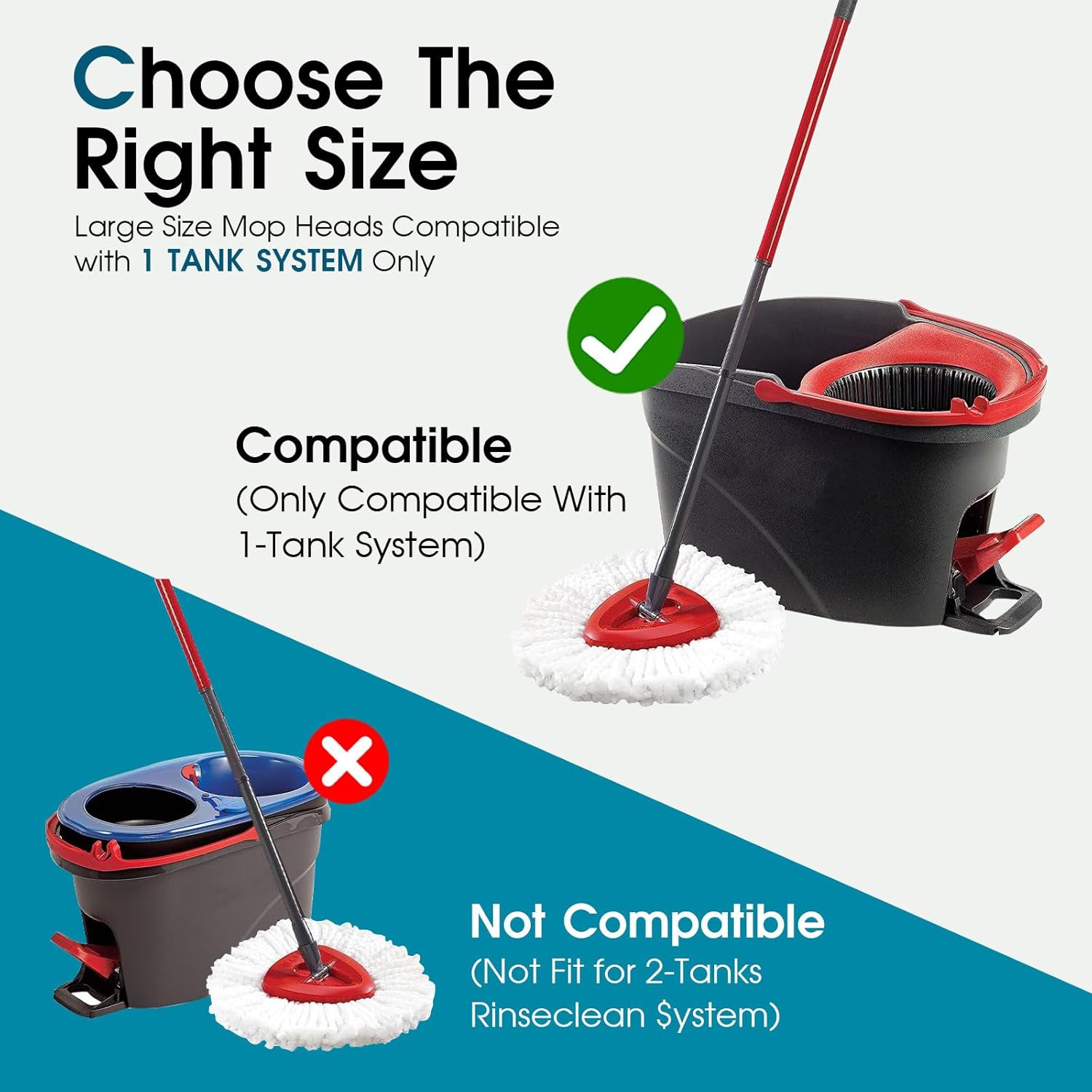EPSUNORISE 4-Pack Mop Heads Compatible with Triangle Spin Mops