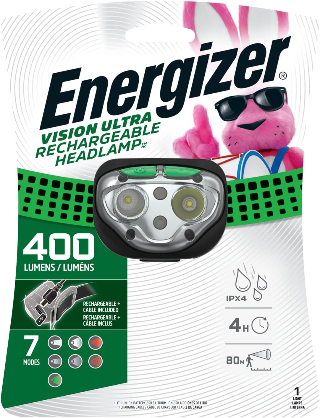 Energizer Rechargeable LED Headlamp with Smart Dimming