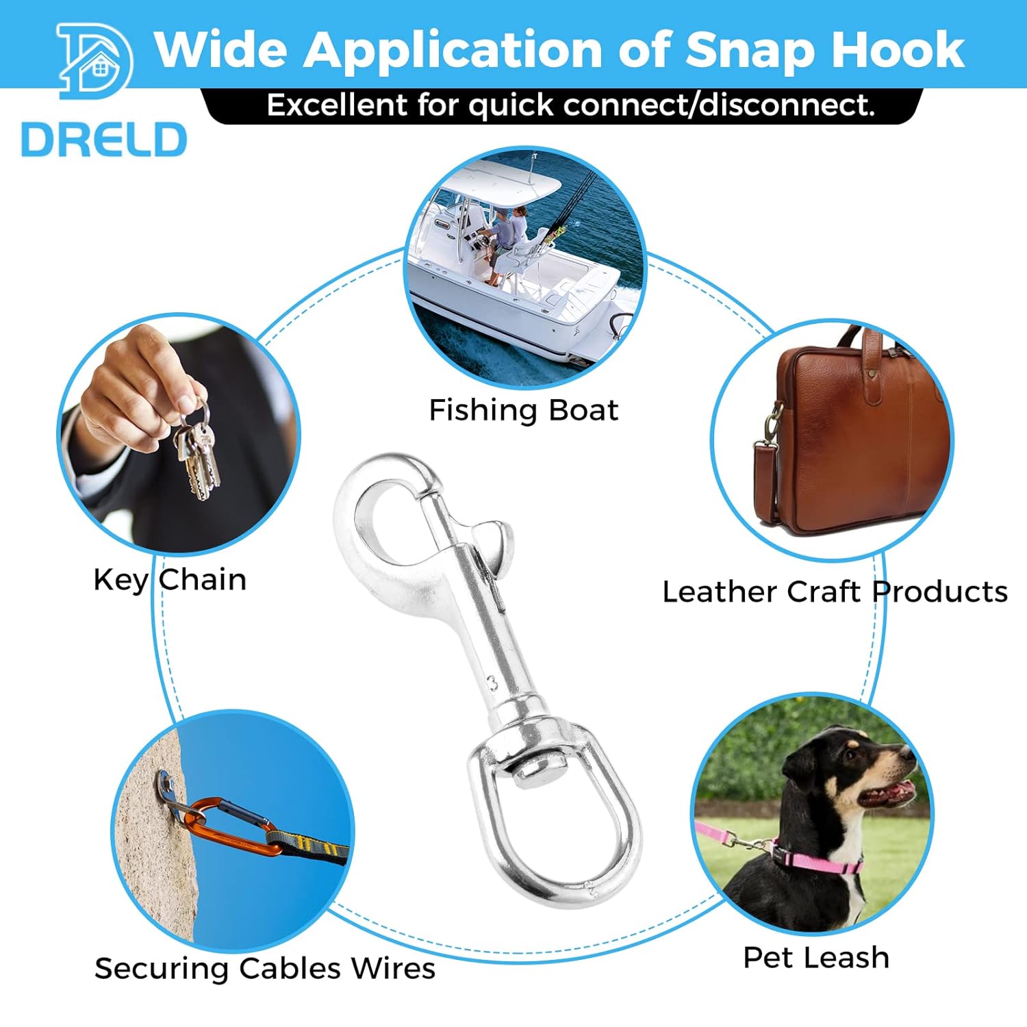 Durability 316 Stainless Steel Swivel Snap Hook