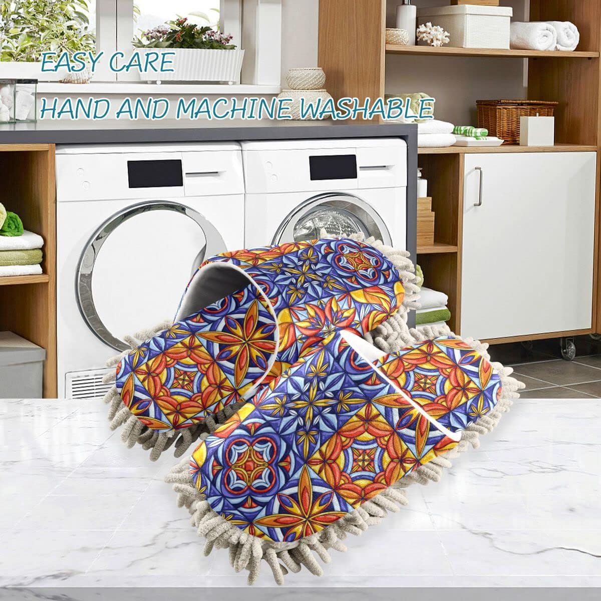 Mexican Talavera Tile Mop Slippers for Cleaning