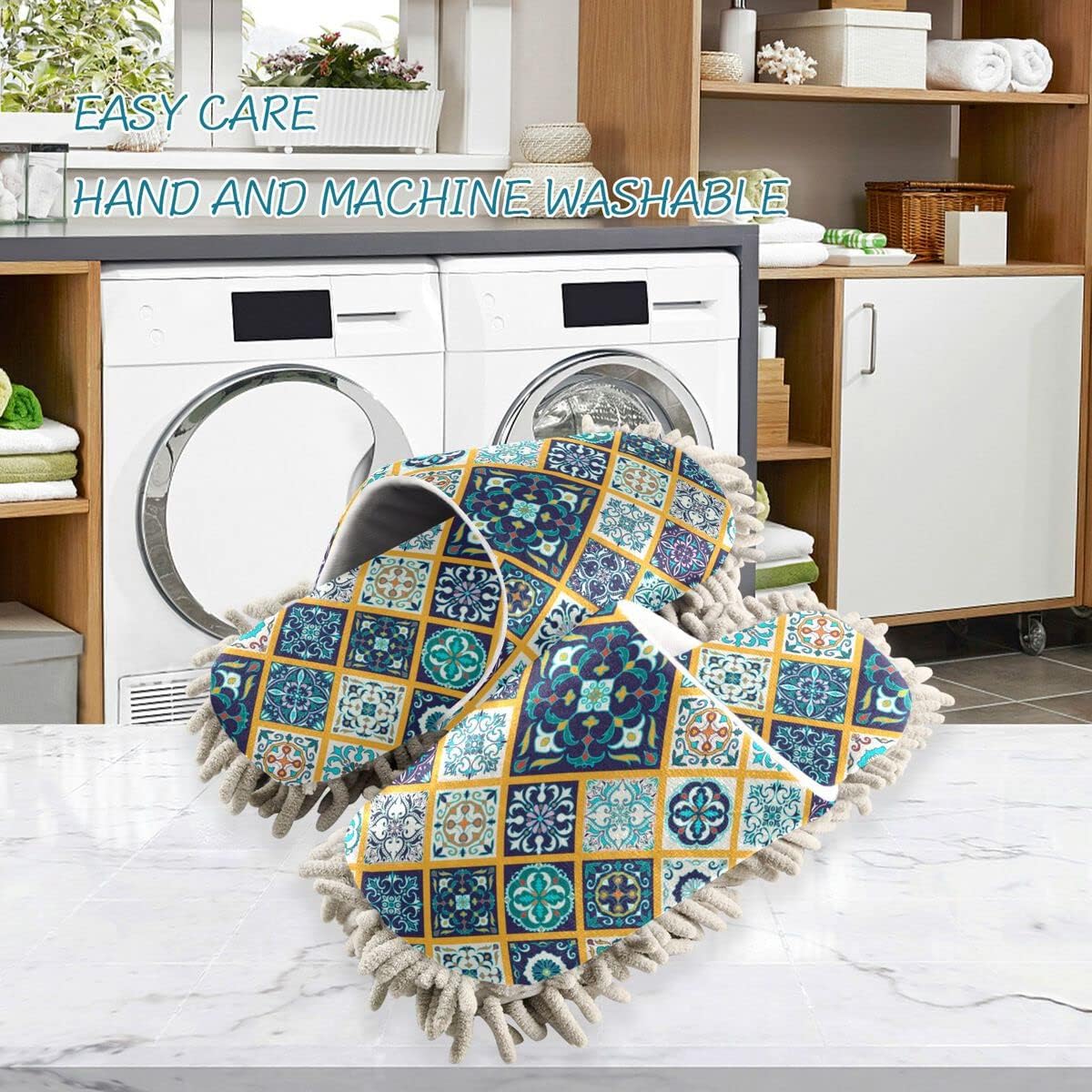 Ergonomic Boho Mandala Mop Slippers
