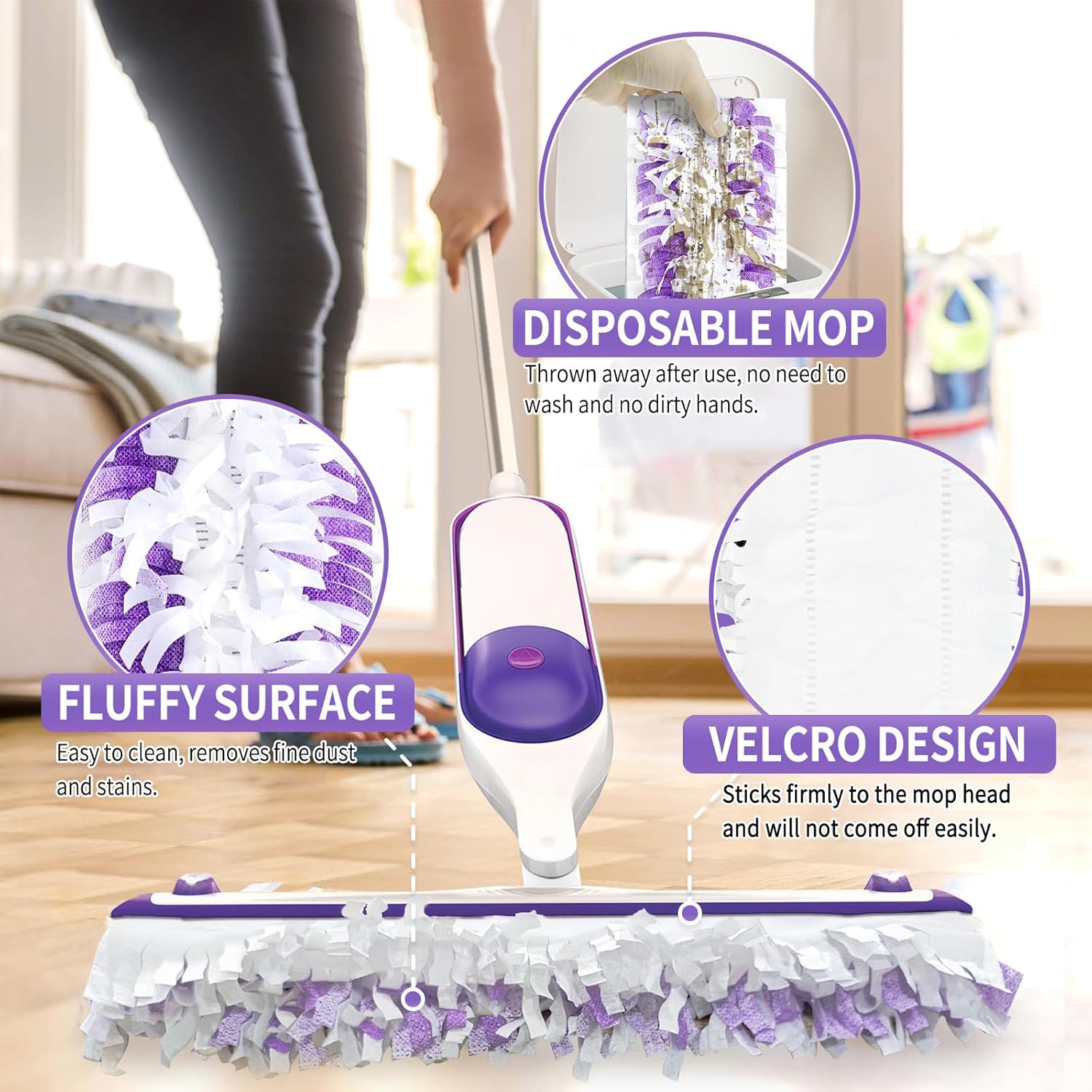 Hofosi 25PCS Disposable Mopping Pads Swiffer PowerMop Replacement Multi-Surface Floor Cleaning
