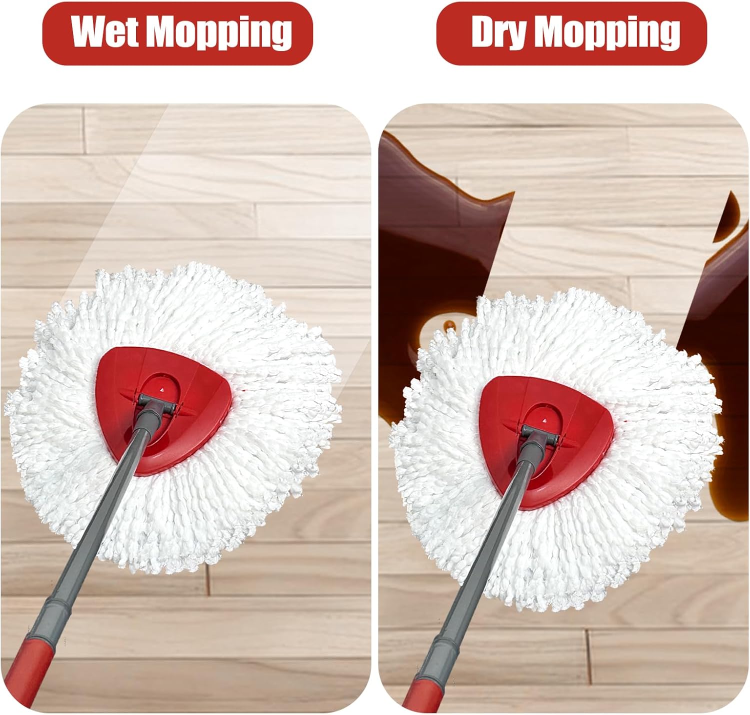Mop Head Replacement 3 Pack Spin Mop Refill White