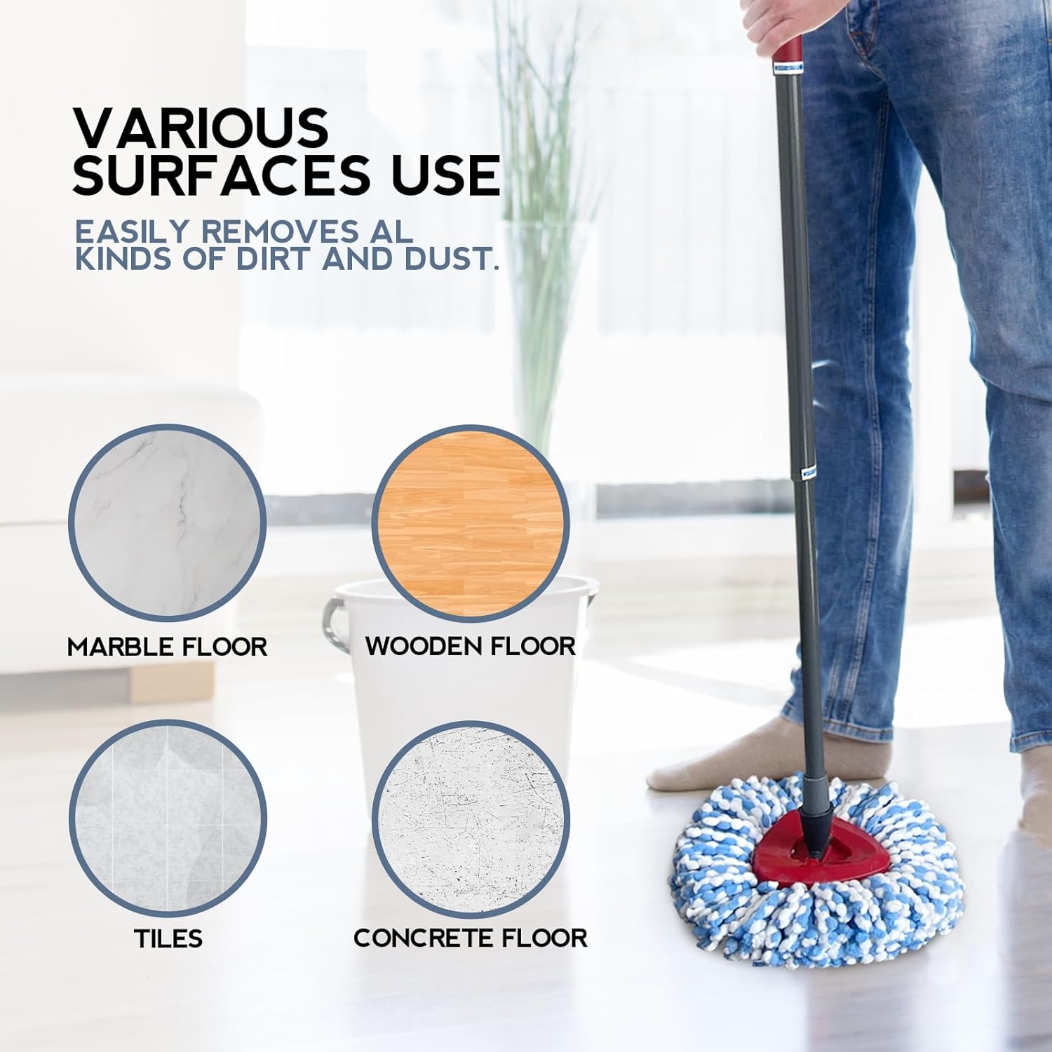2-Tank System Spin Mop Replacement Heads 3 Pack