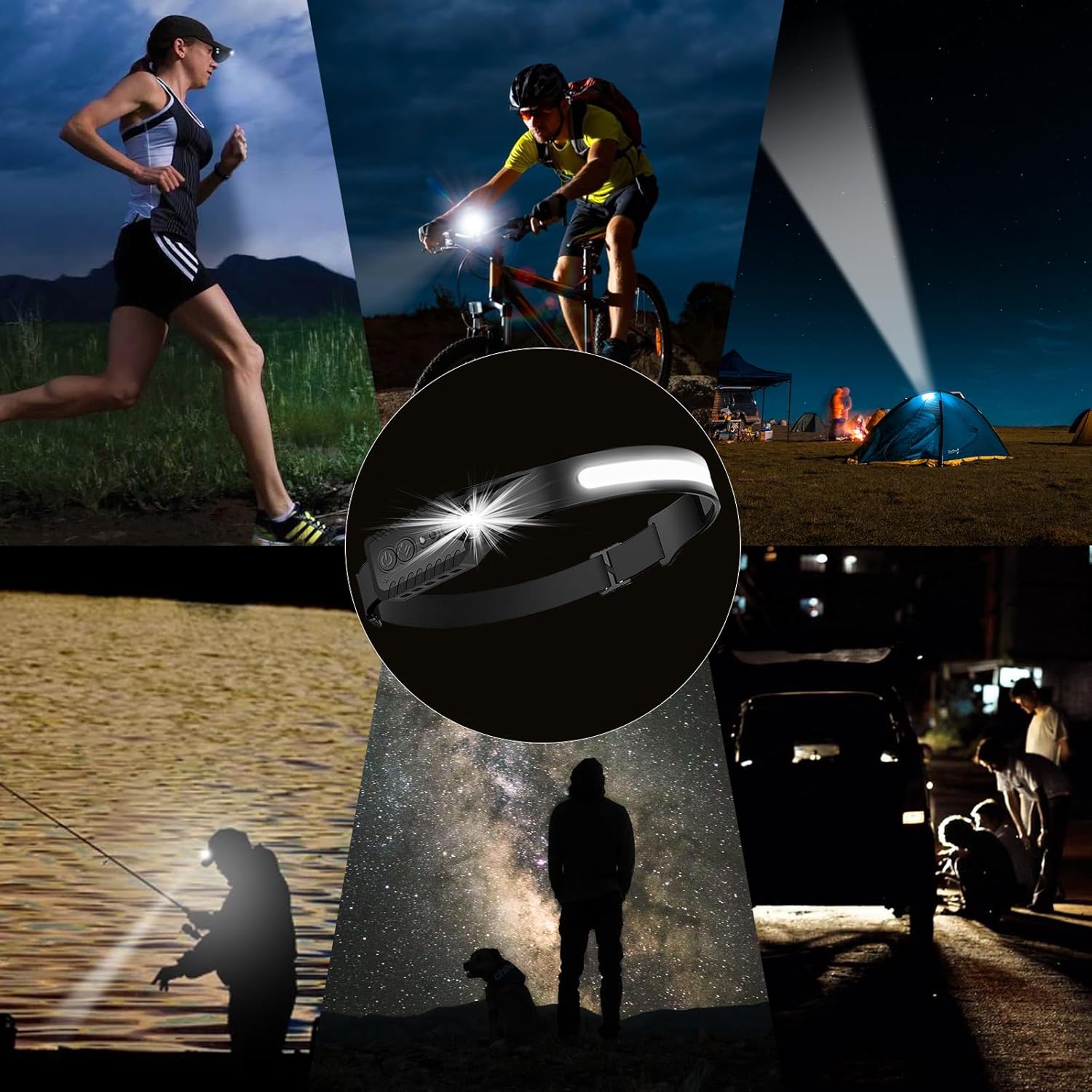Rechargeable LED Headlamp with 230 Wide Beam
