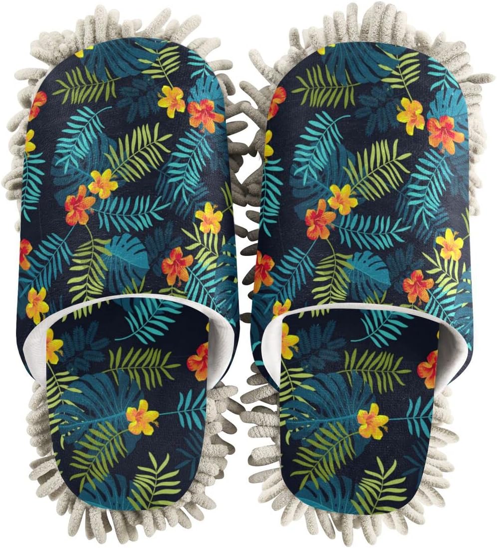 Premium Comfort Hibiscus Floor Slippers for Mopping