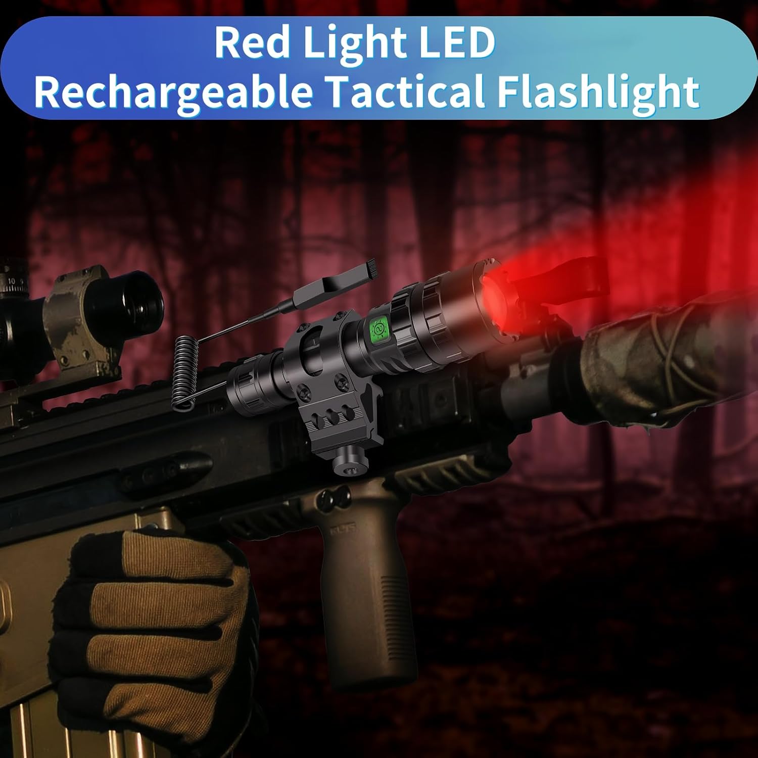 WINDFIRE Red Light Flashlight for Hunting Camping