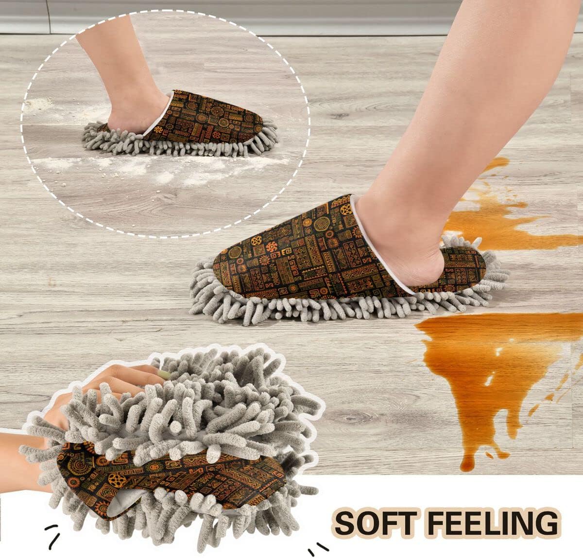 Cozy Ergonomic Handmade Mop House Slippers for Easy Cleaning