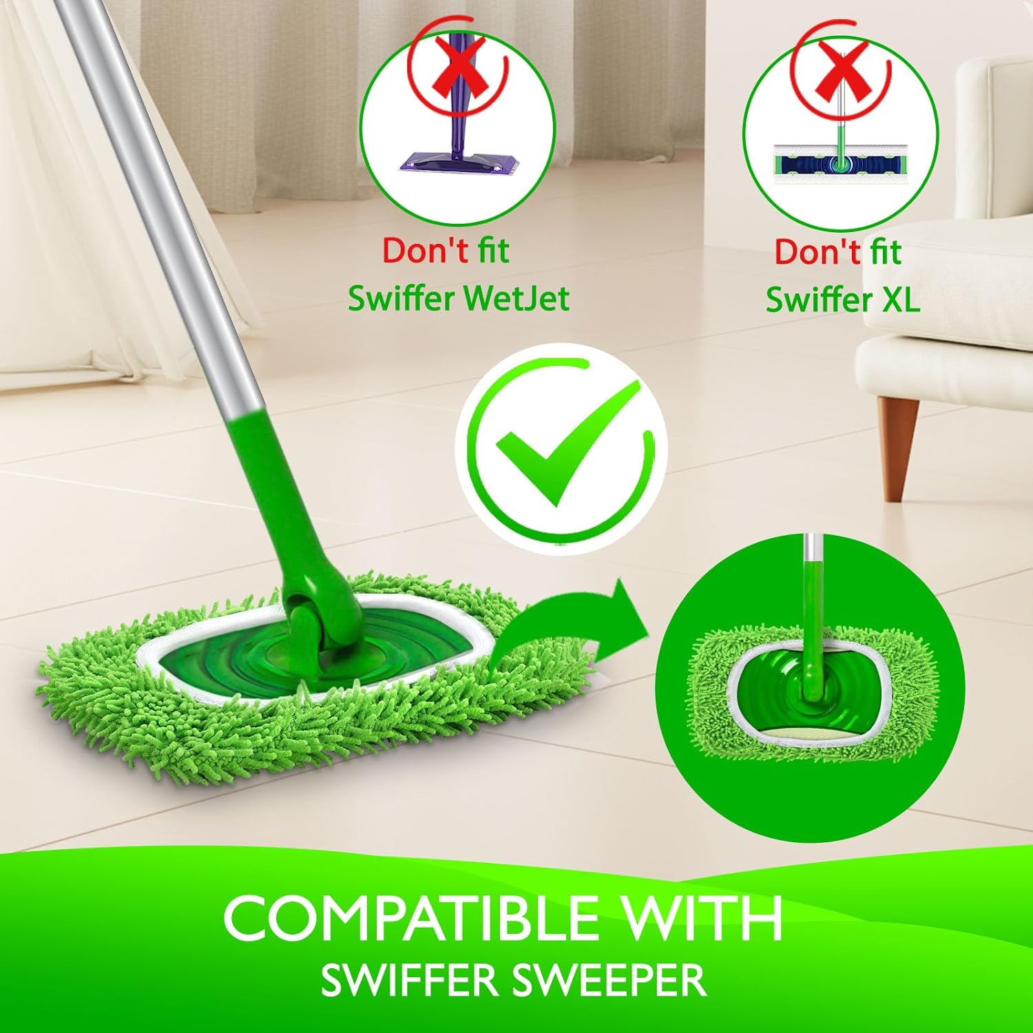 Microfiber Reusable Mop Pads for Easy Cleaning