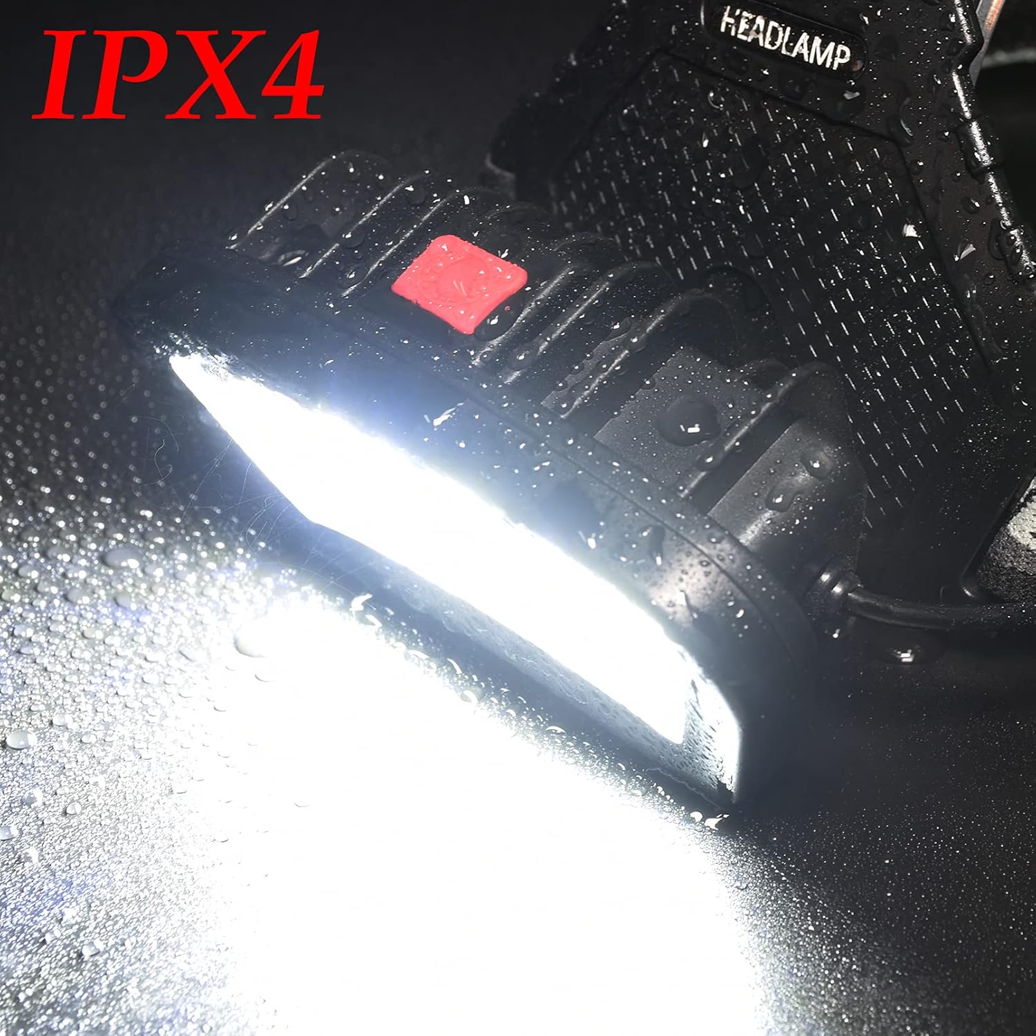 DARKBEAM Rechargeable Headlamp with COB Light and Red Strobe 2000 Lumen
