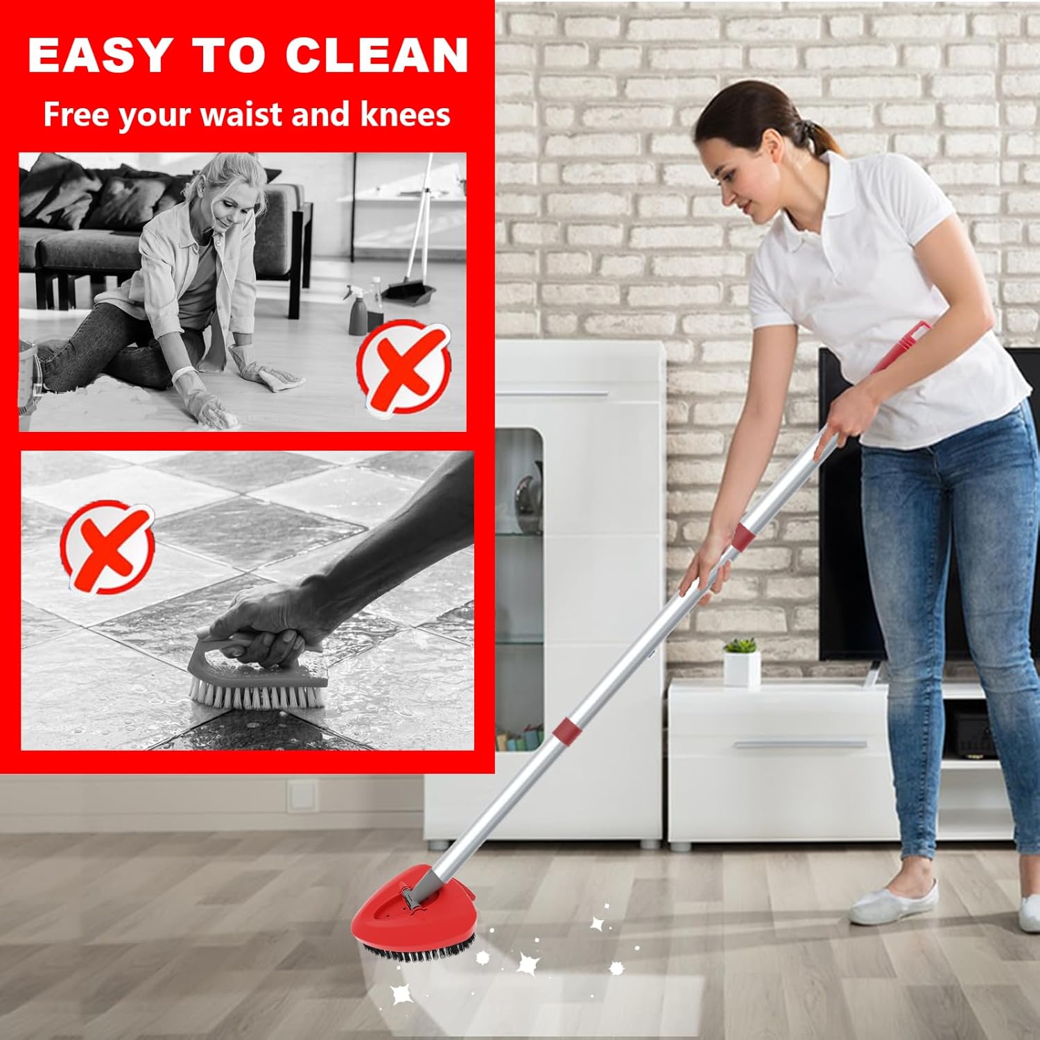 Premium Scrub Brush Replacement Head for O Cedar EasyWring 1 Tank Mop