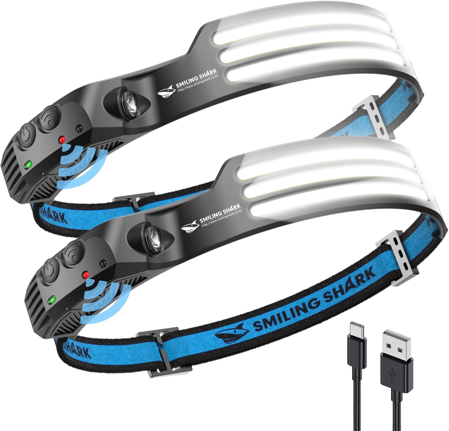 Smiling Shark LED Headlamp 230 2 Pack