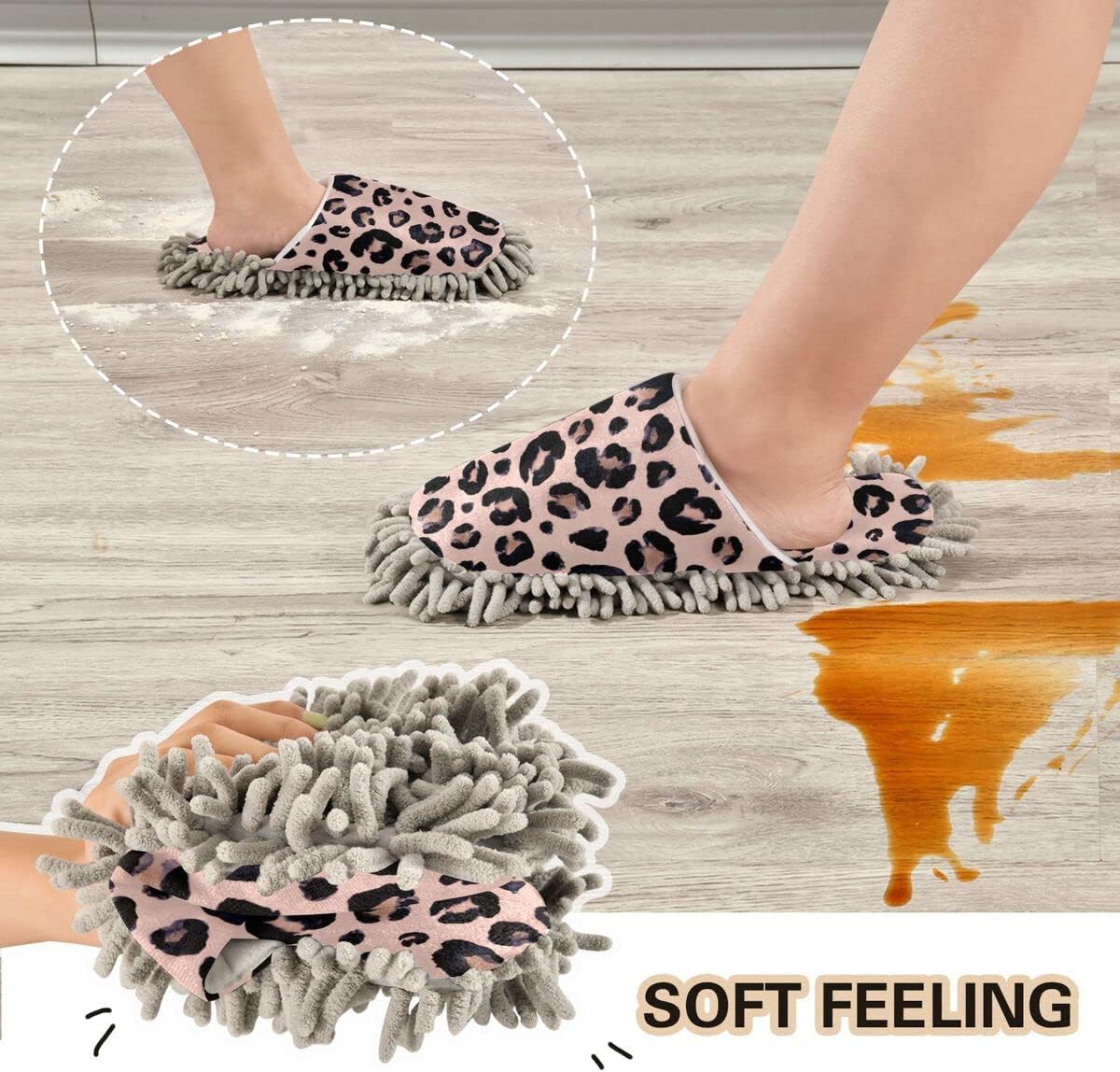 Leopard Mop House Slippers Perfect for Floors