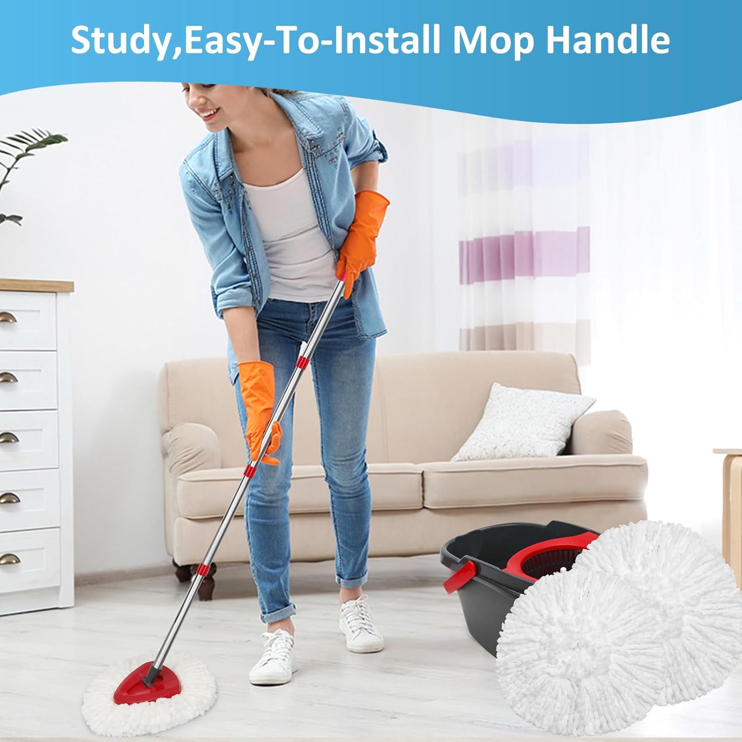 6-Piece Reusable Spin Mop Heads for EasyWring 1-Tank System