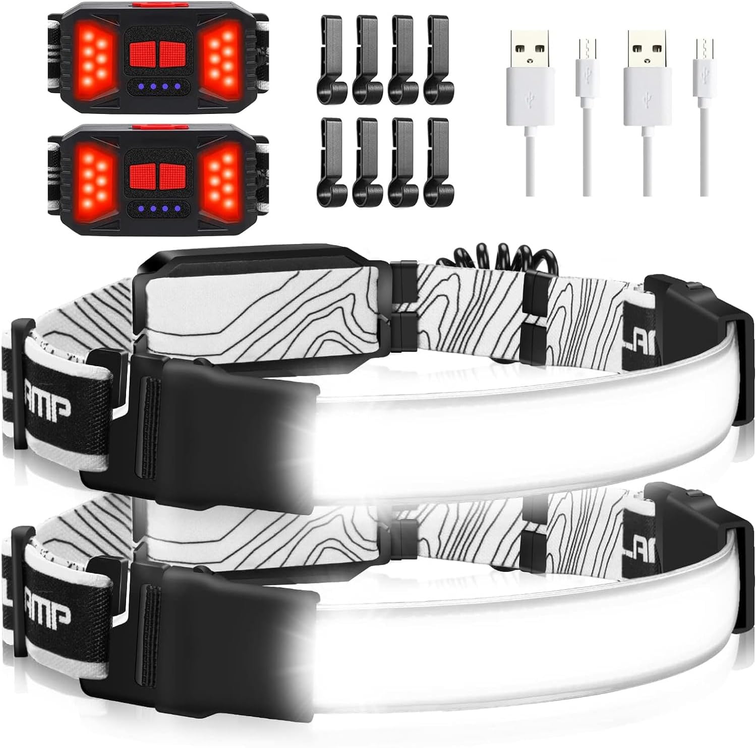 230 Wide-Angle Rechargeable Headlamp 1000 Lumens Waterproof for Running and Cycling