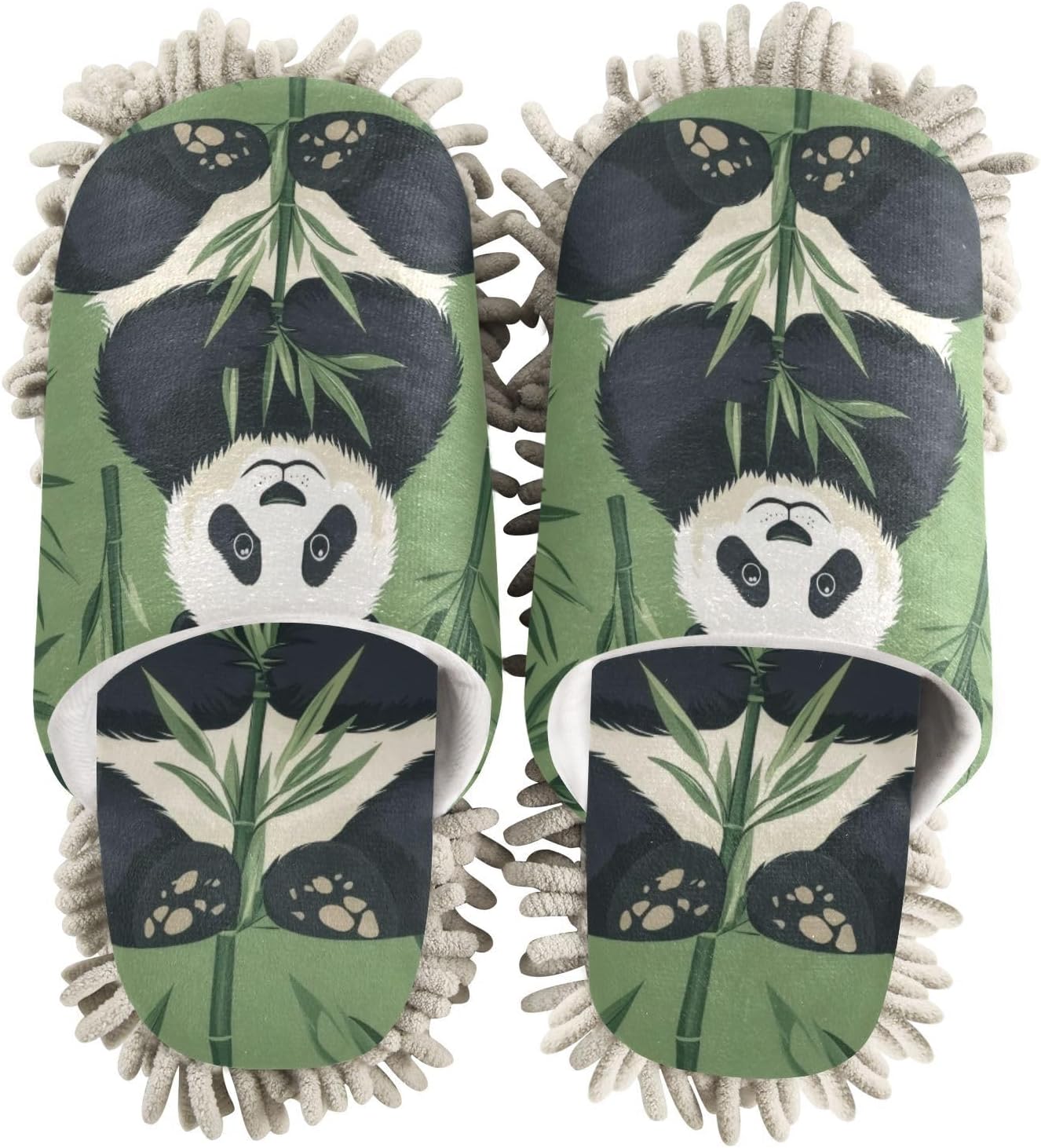 Stylish Microfiber Forest Panda Slippers for Cleaners