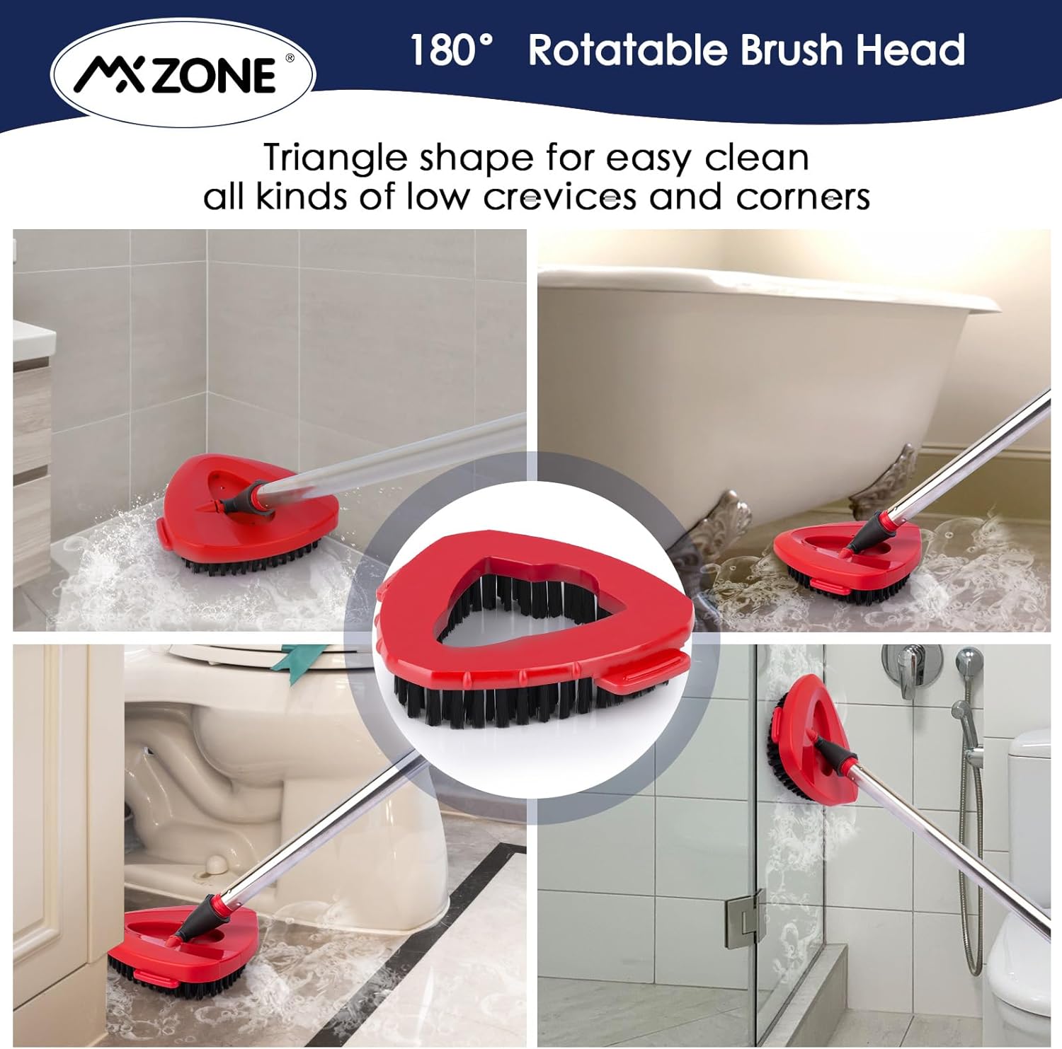 Sturdy Bristle scrub brush replacement for bathroom and kitchen tiles