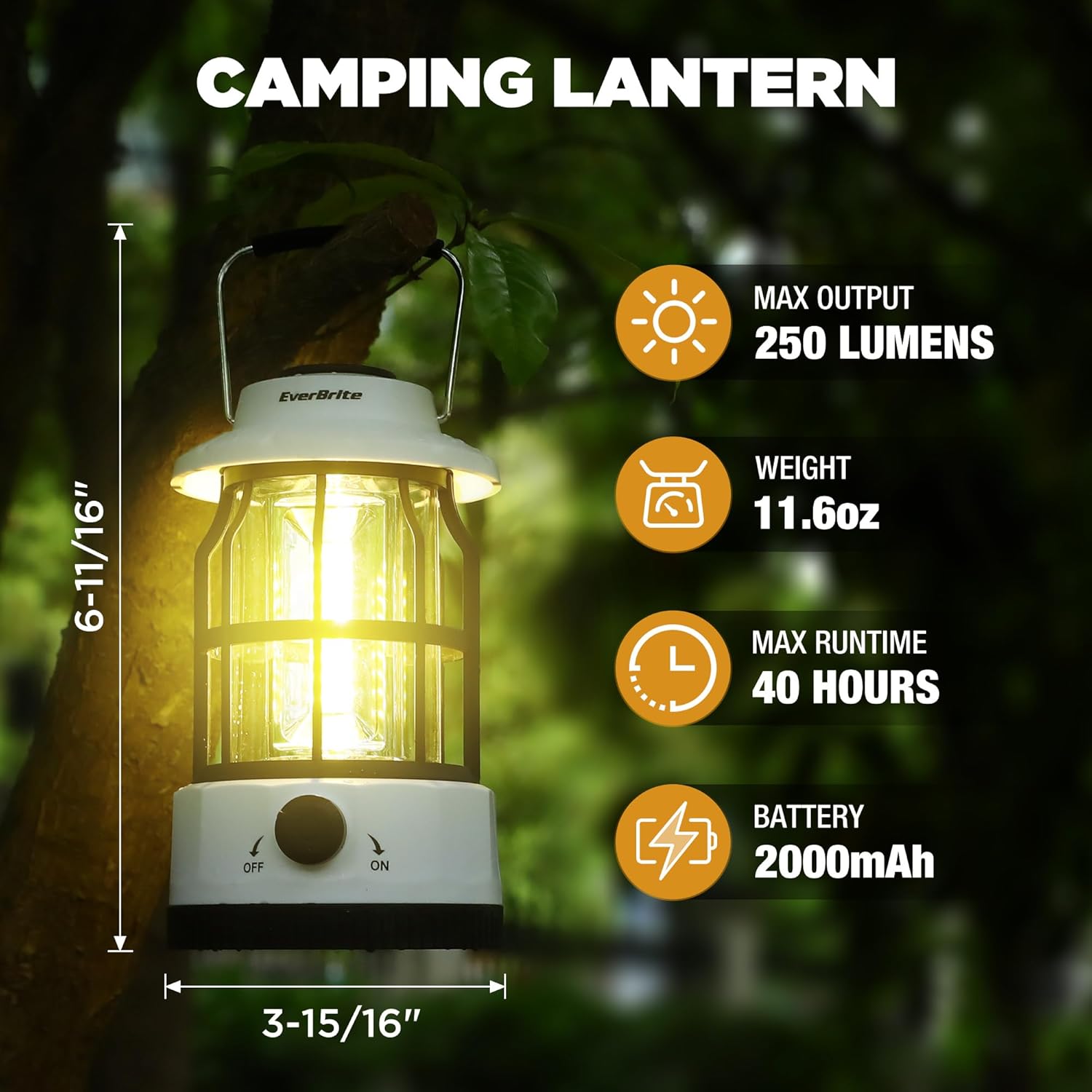 Even Brite LED Camping Lantern Rechargeable Headlamp