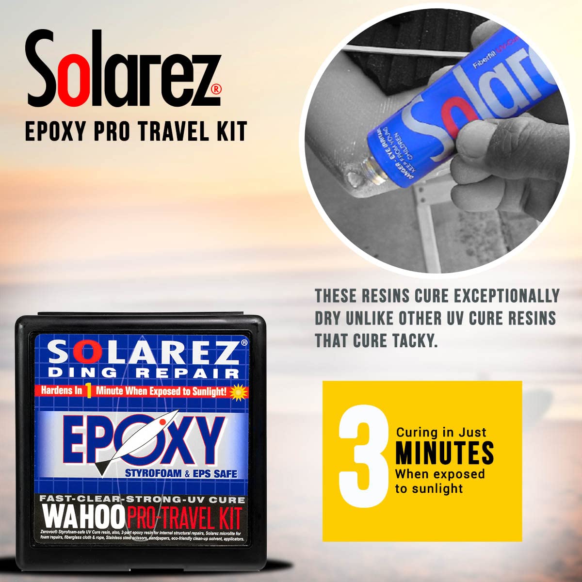 SOLAREZ UV-Cure Epoxy Travel Kit - Fast Outdoor Repair in Sunlight
