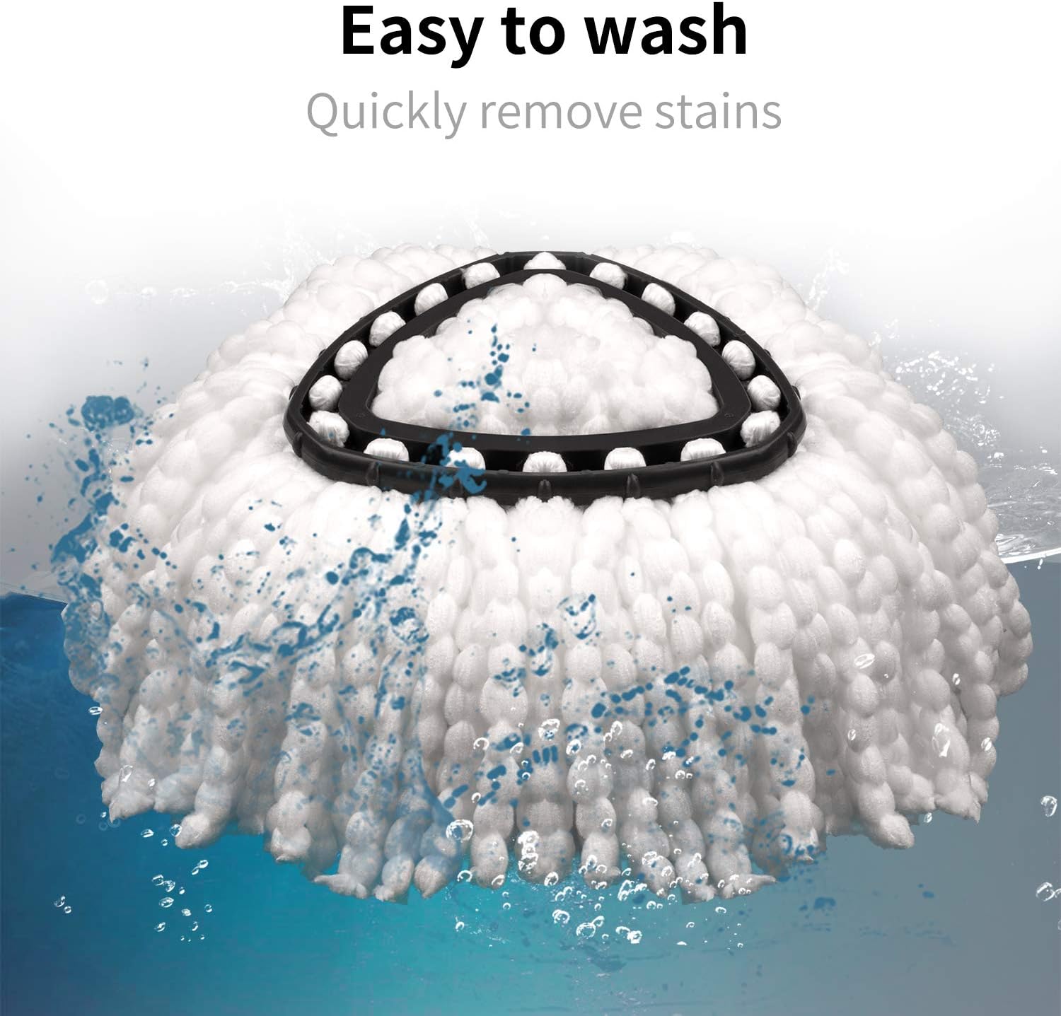 2 Pack Mop Replacement Head Mop Refills EasyWring Spin Mop Head Replacement
