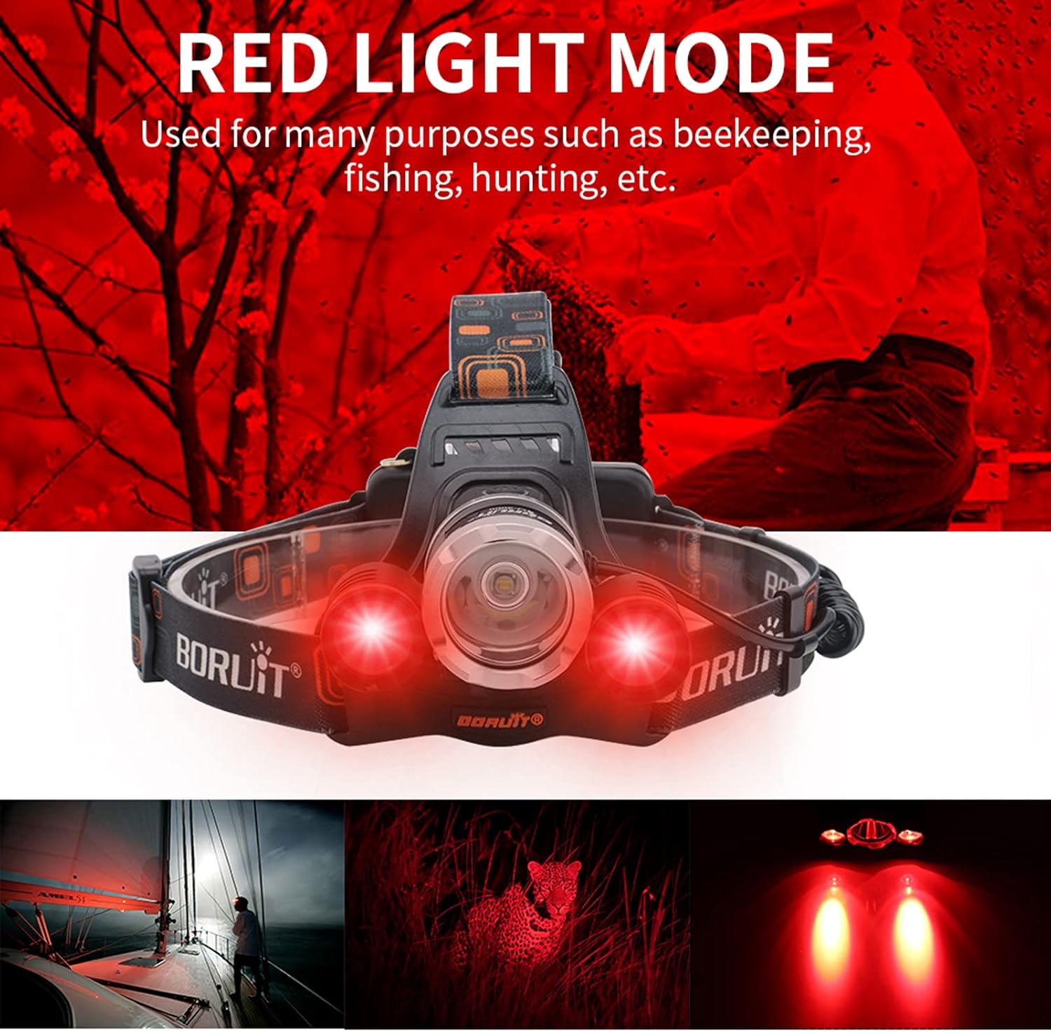 BAttribute RJ-3000 LED Rechargeable Headlamp