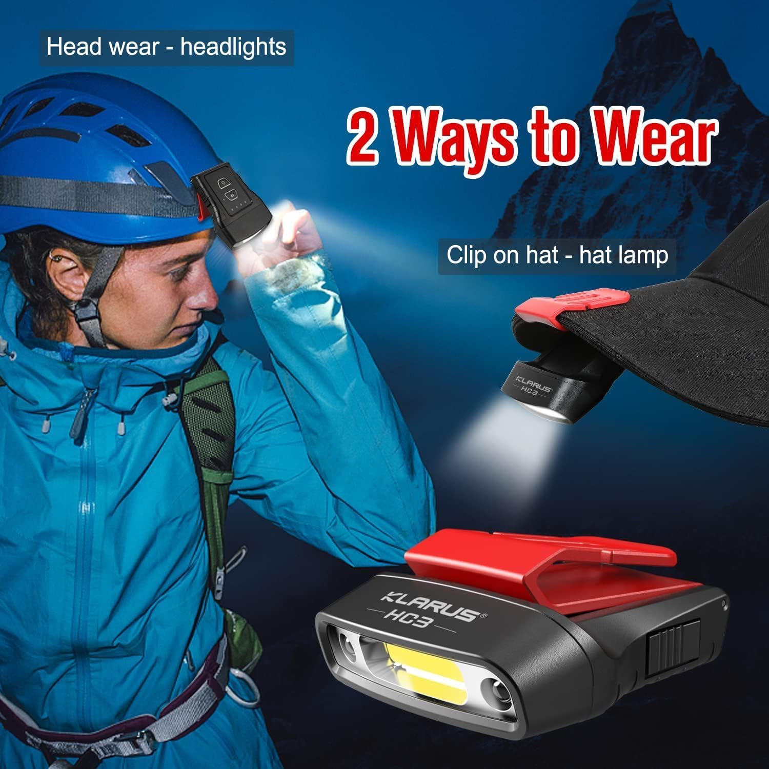Klaurus HC3 Rechargeable Motion Sensor Hat Light