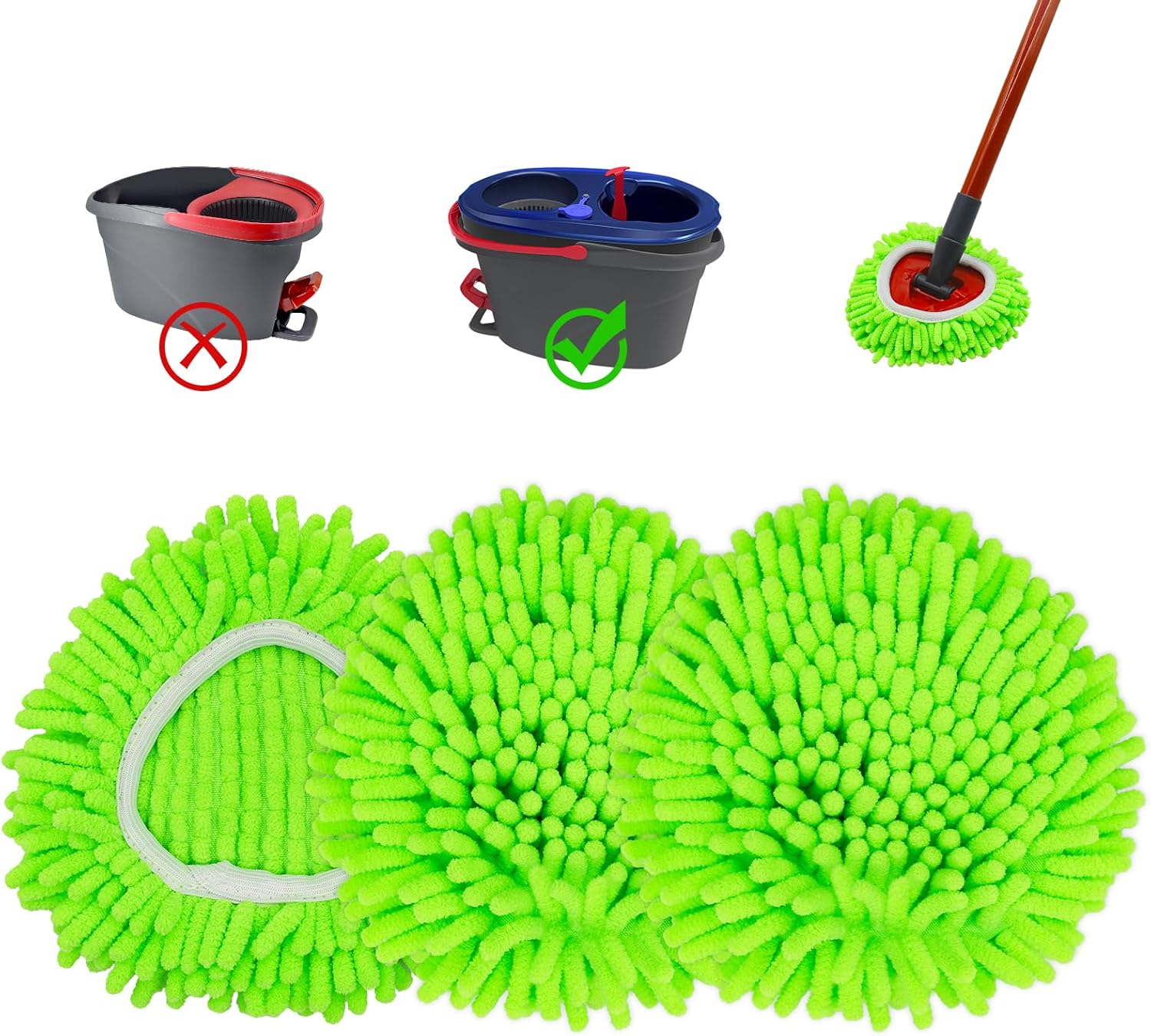 Aiyiried Mop Heads Replacement for Cedar RinseClean 2-Tank Spin Mop