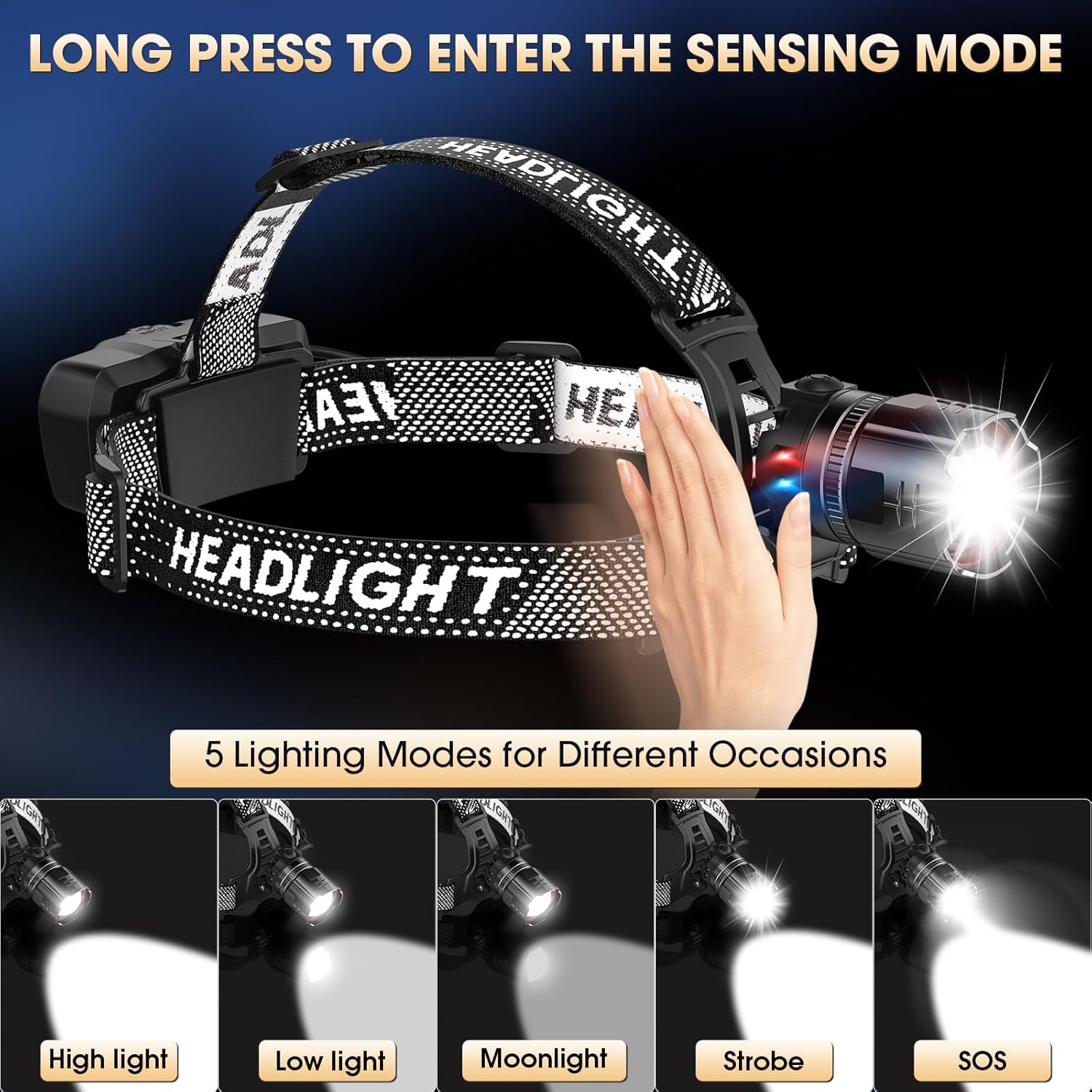 Bright Durable Headlamp 2-Pack