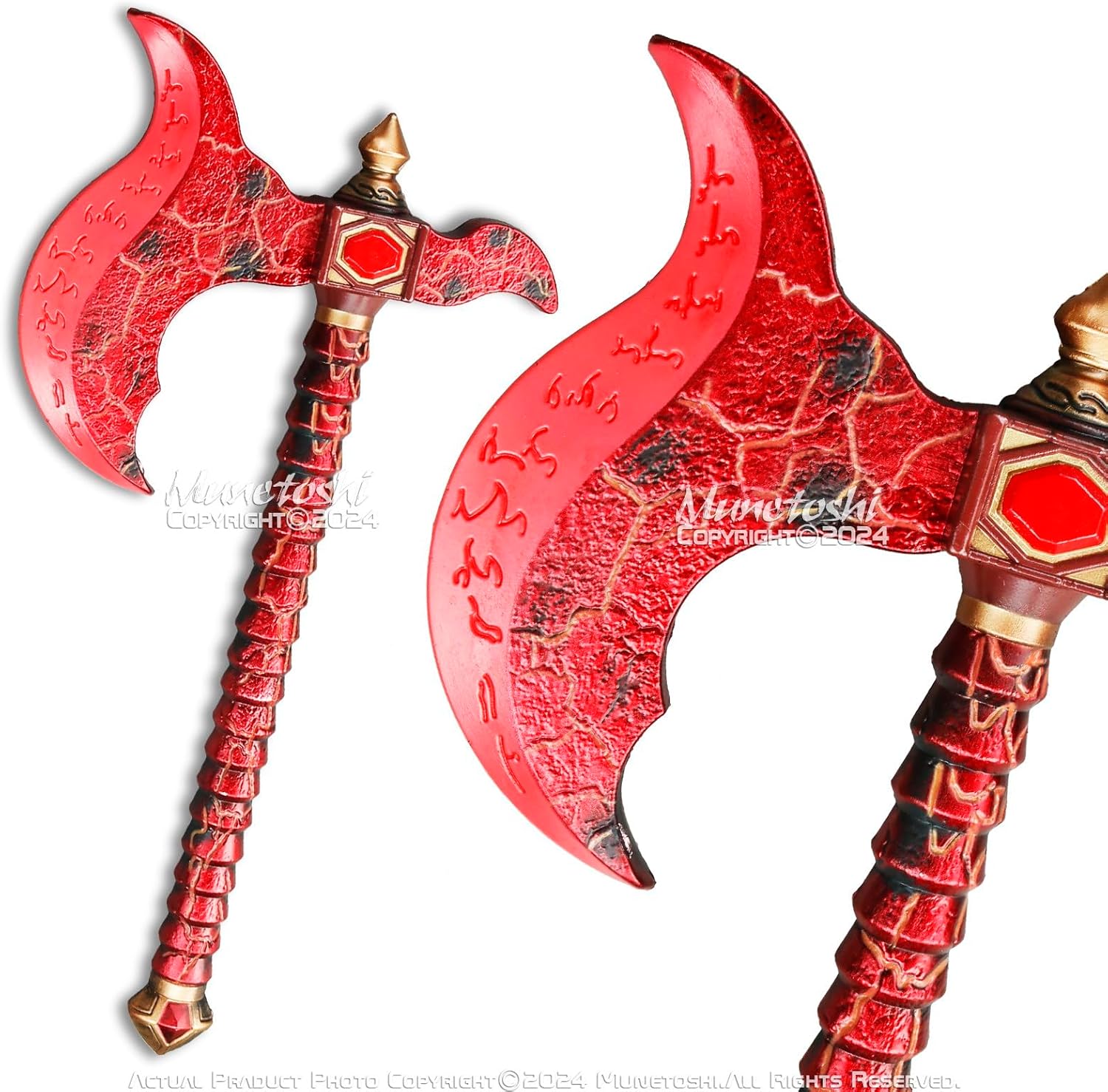 Fantasy Red Demon Axe Foam Replica Medieval Costume Prop