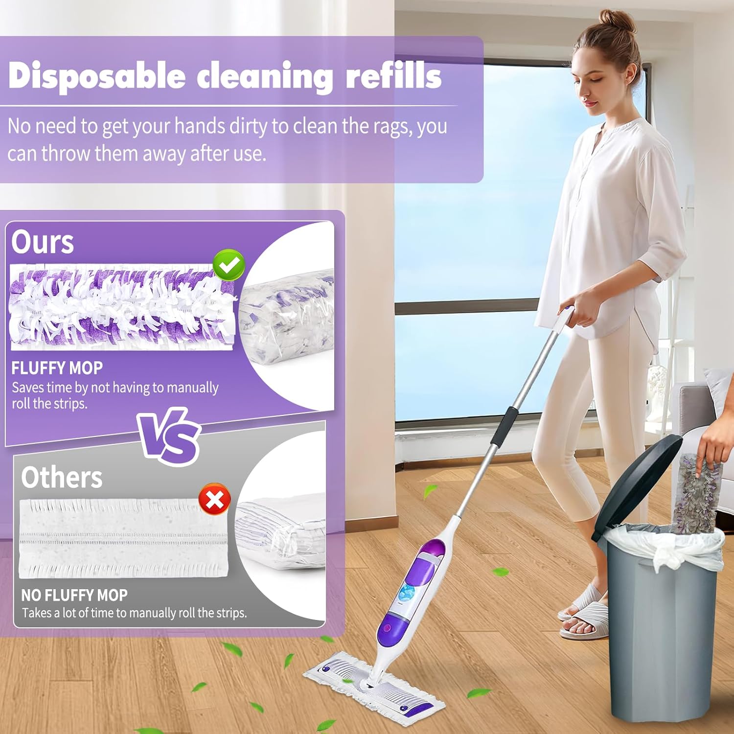Hofosi 25PCS Disposable Mopping Pads Swiffer PowerMop Replacement Multi-Surface Floor Cleaning