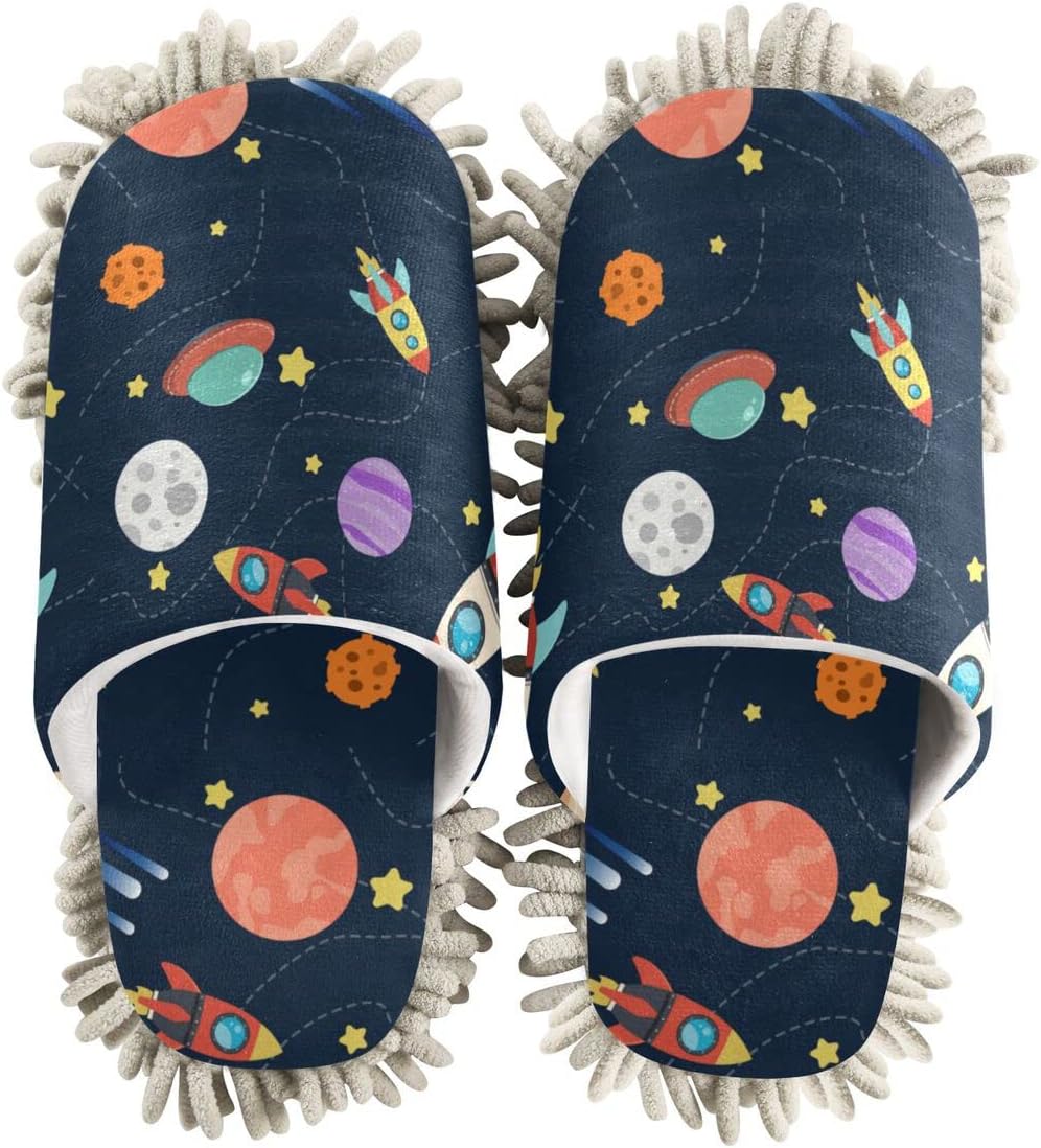 Space Rocket Mop Slipper Set